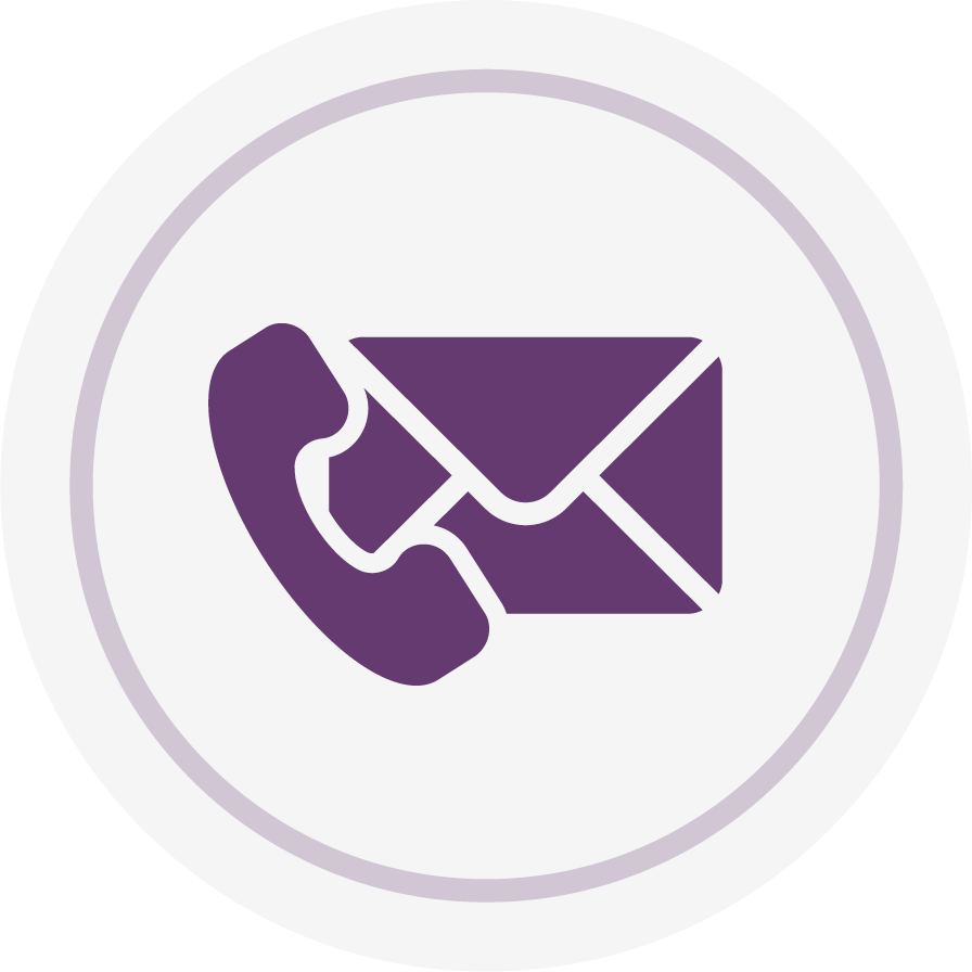 Icon of an envelope and phone