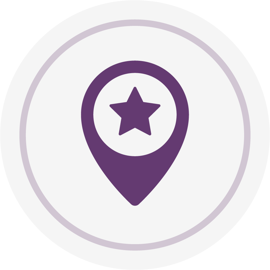 GPS icon with a star inside