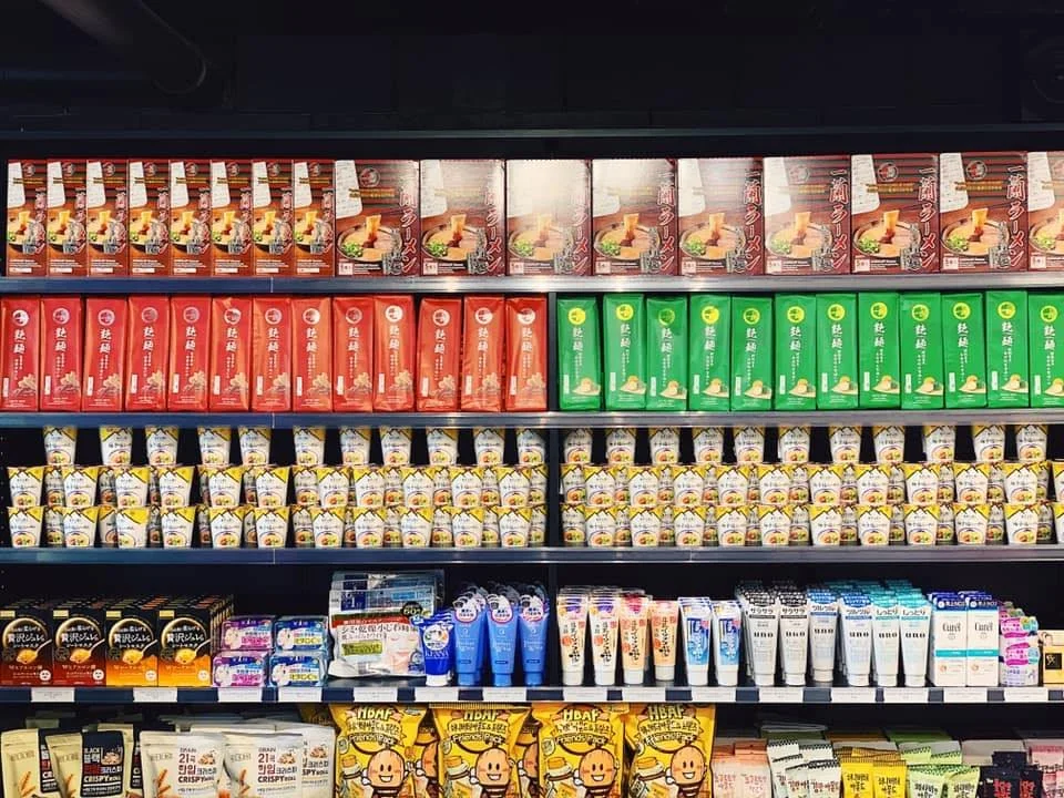 Shelves at D&K Asian Grocery