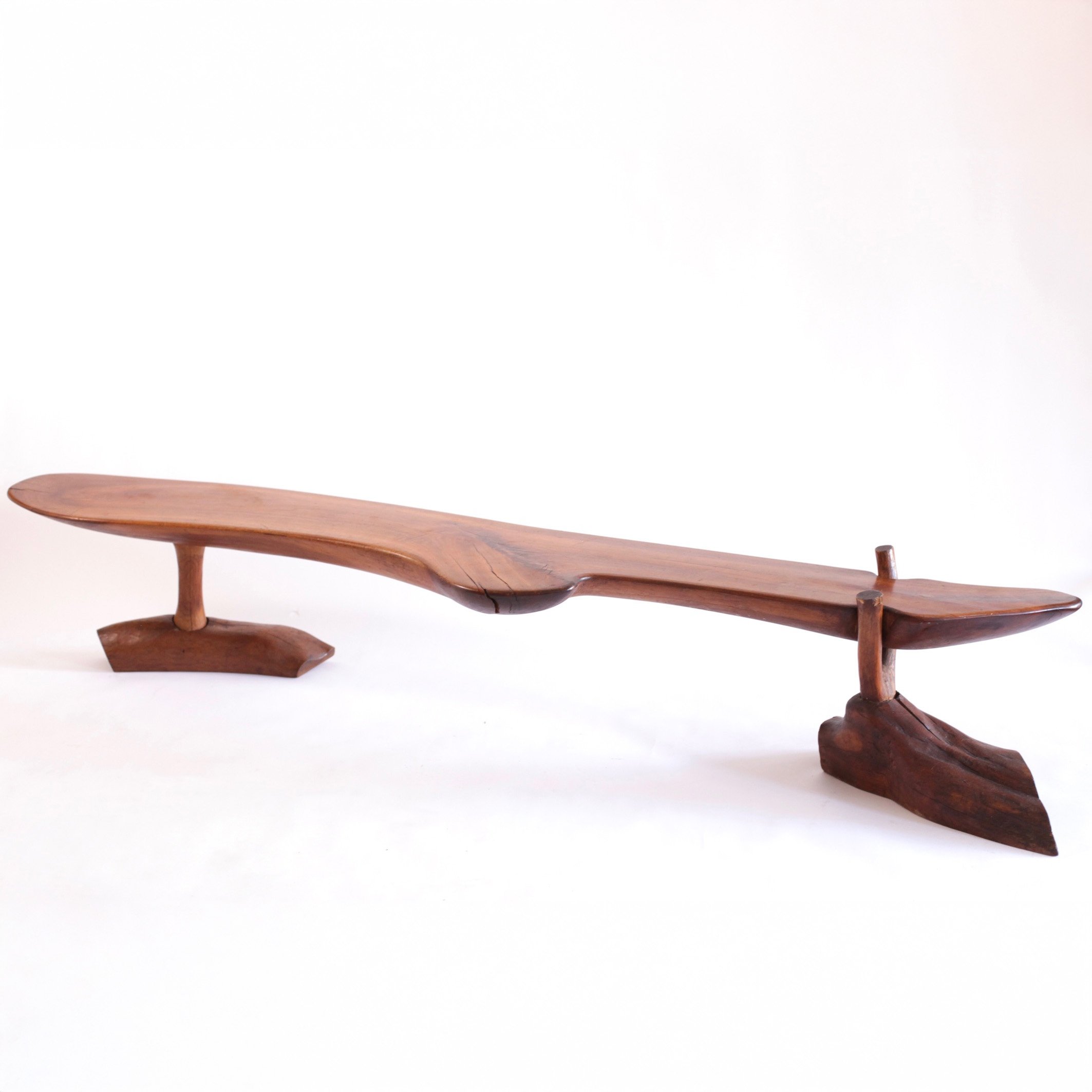 Vintage Studio Made Redwood Coffee Table in the Style of JB Blunk 1.jpg