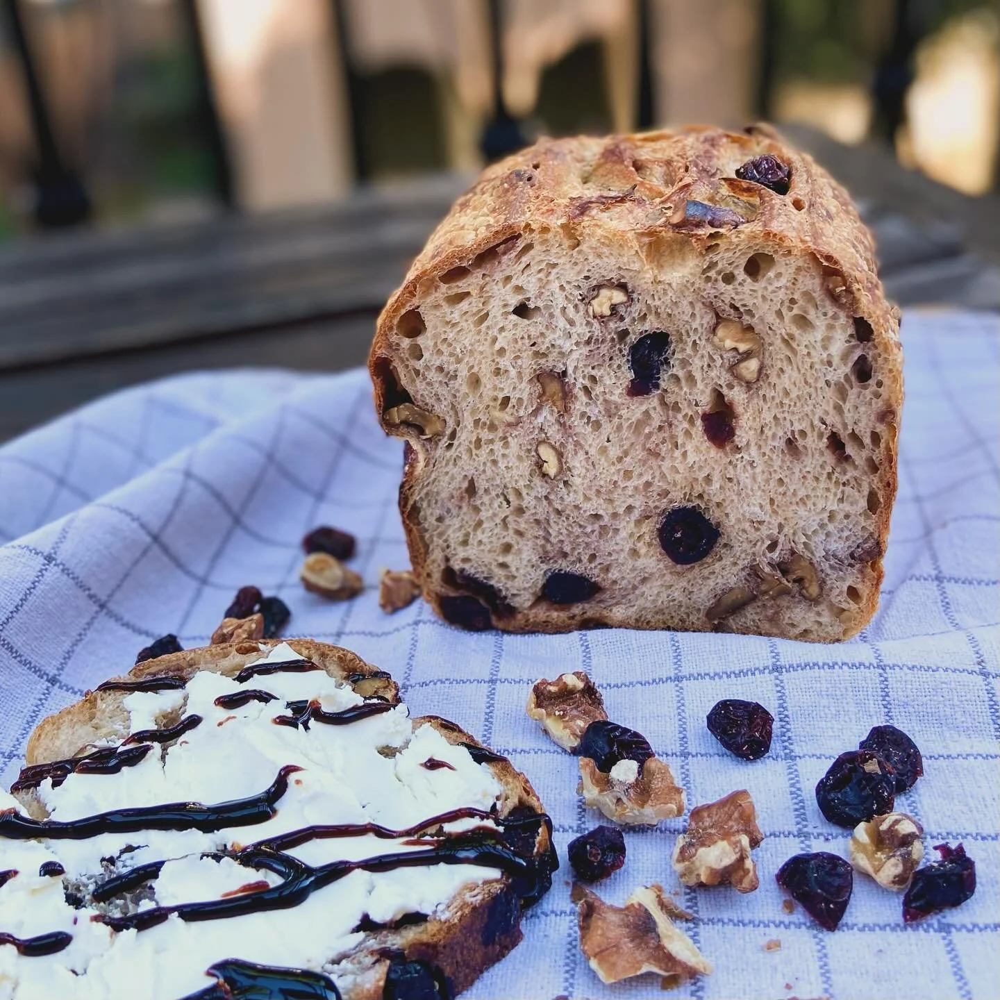 Cranberry walnut sourdough - Tart berries, toasty walnuts, and a golden crust that smells like crisp fall mornings. 🍁🍞 #FallBaking #Sourdough #homebaker #bread #cranberry #walnut
