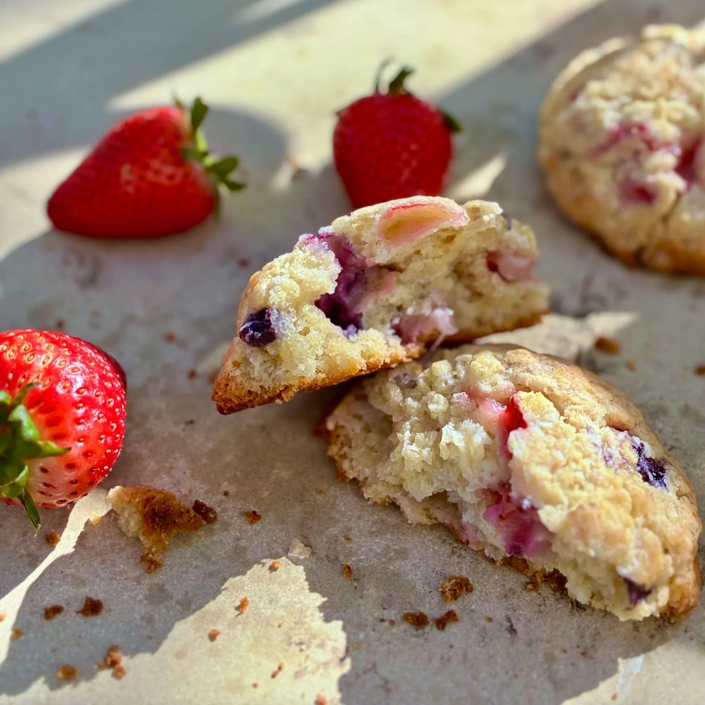 Strawberry Sourdough Scones