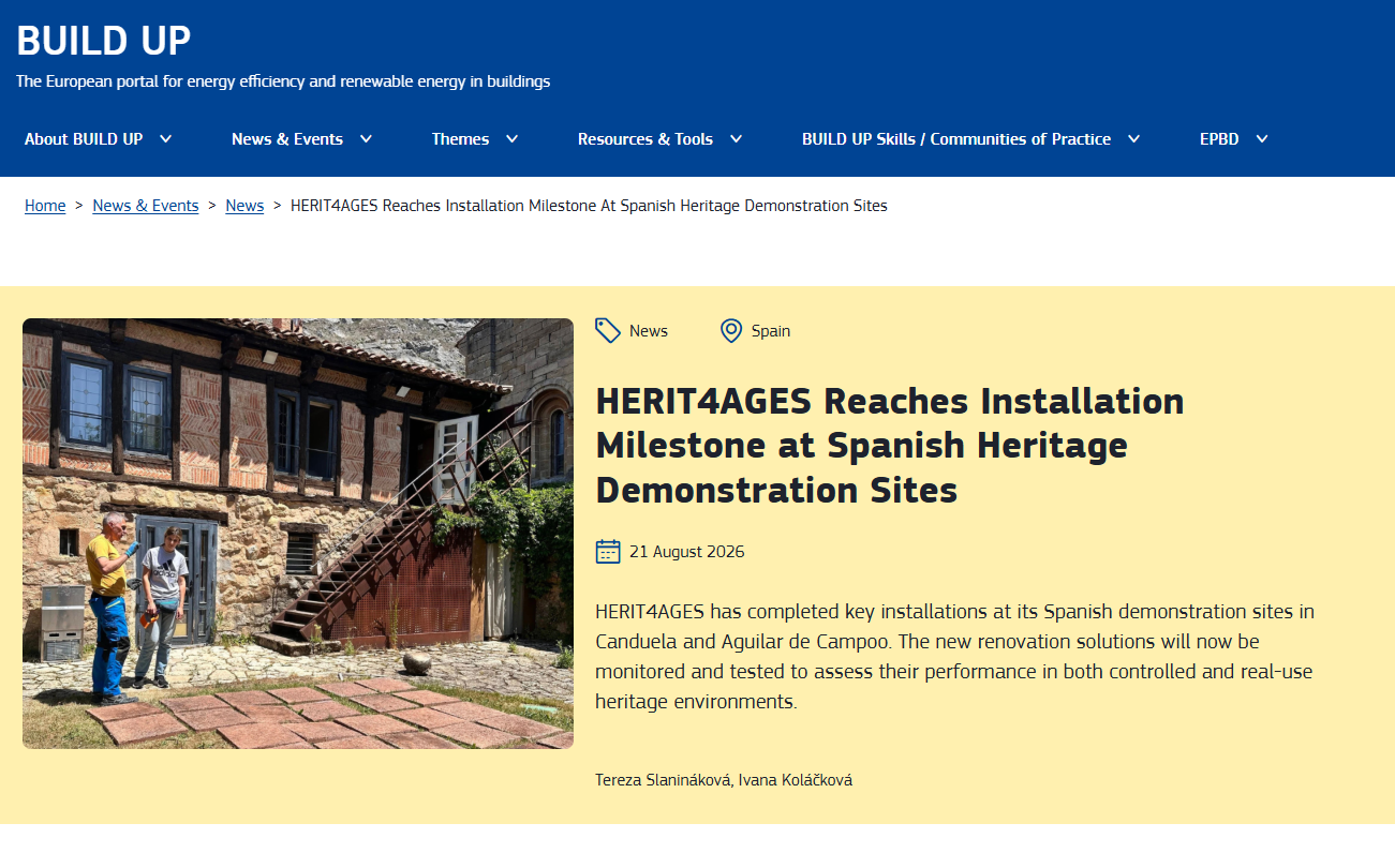 Spanish HERIT4AGES Demo Site Milestone Featured on BUILD UP