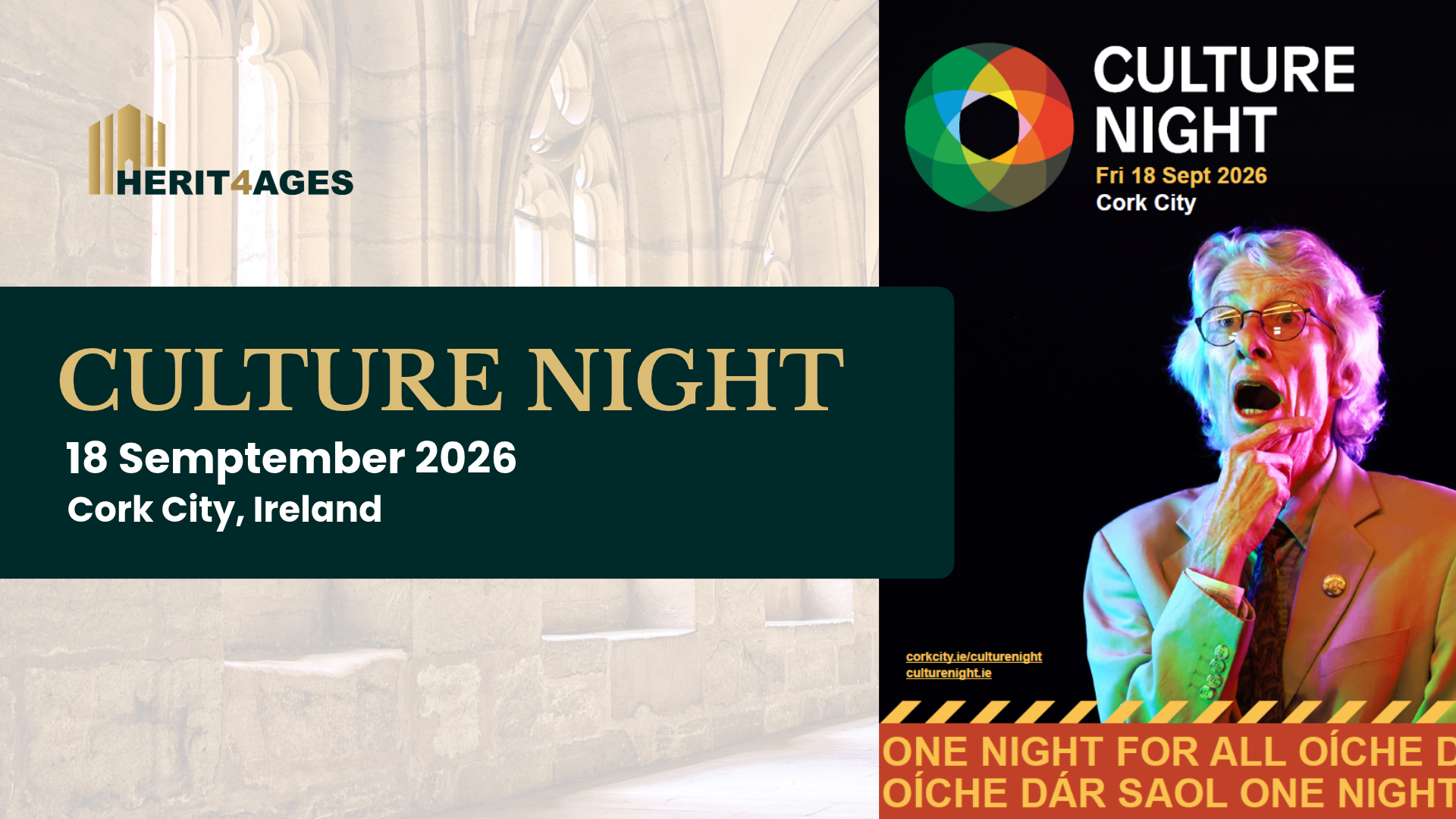 HERIT4AGES Represented at the Culture Night - Cork City 2026