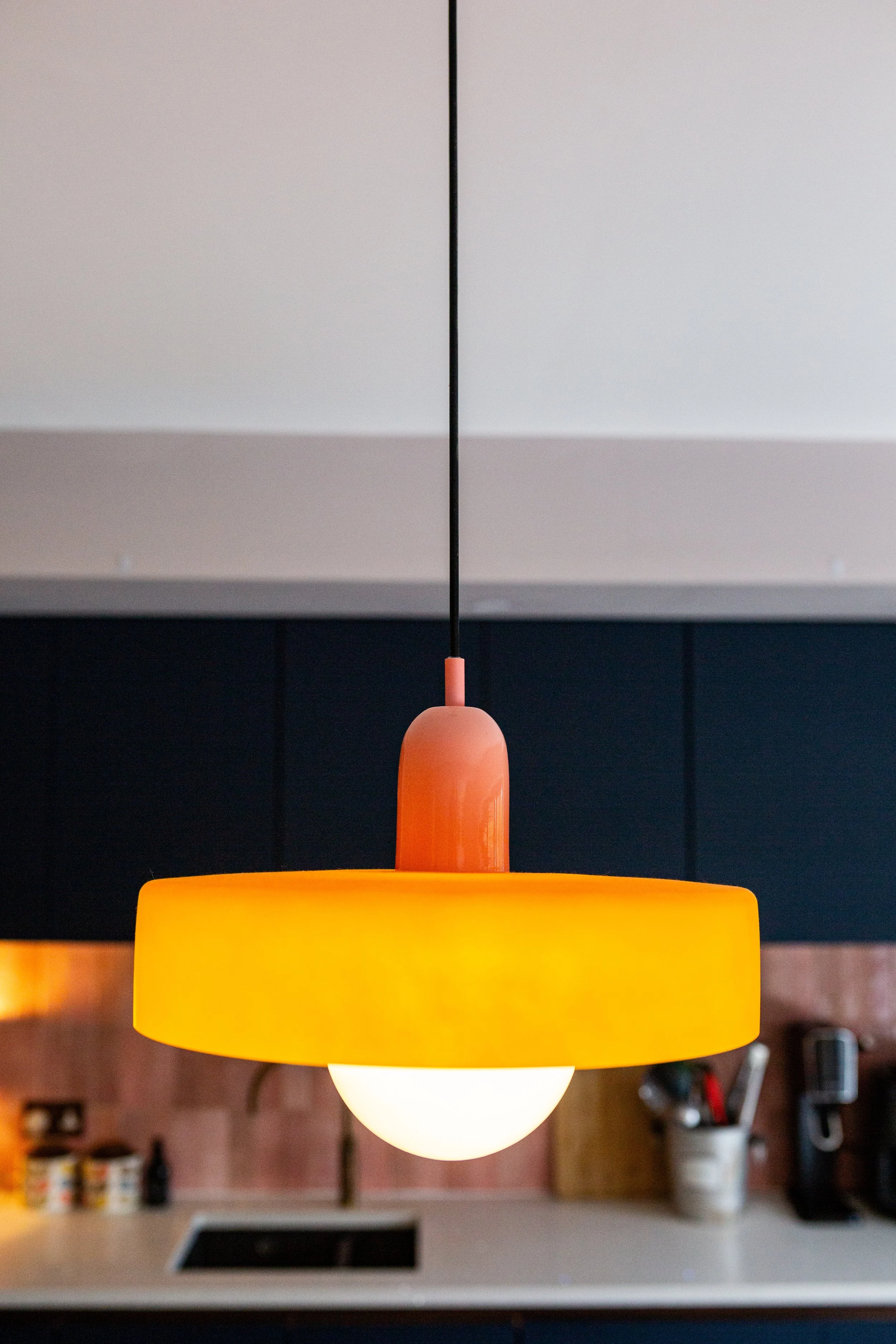 Statement lighting kitchen house renovation Leeds UK