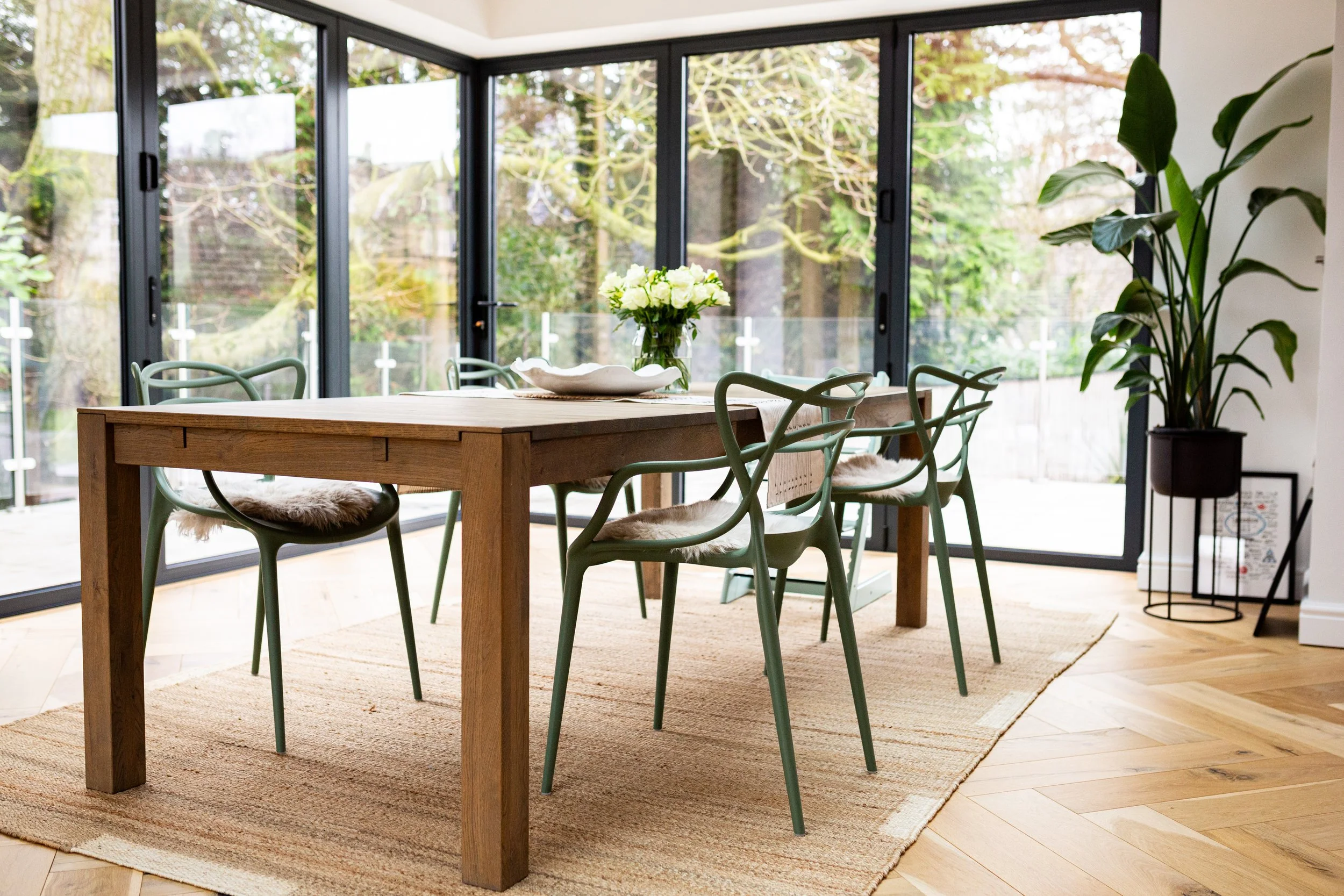 Open plan kitchen dining living extension, detached house, Leeds UK