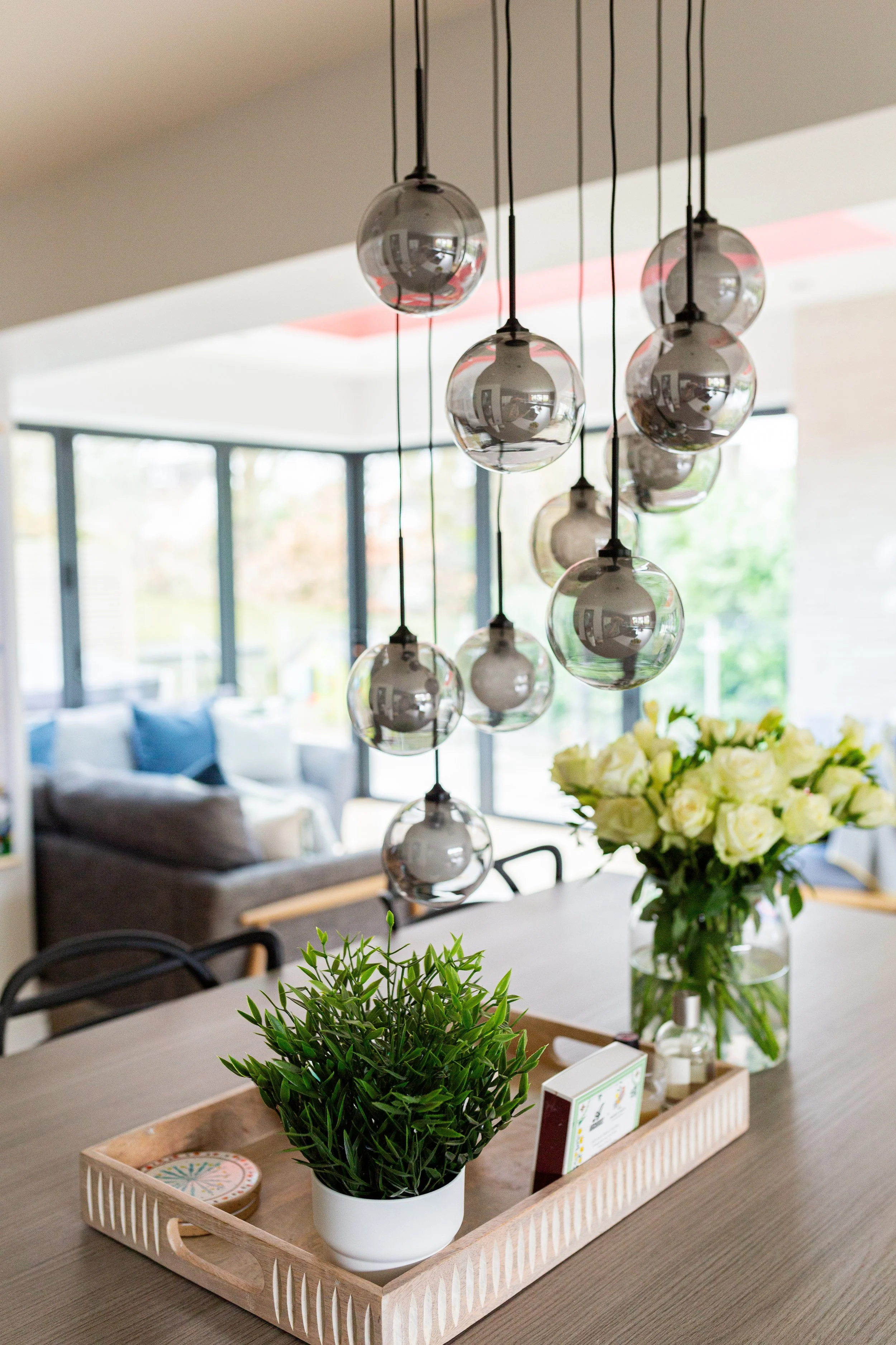 Open plan kitchen dining living extension, detached house, Leeds UK