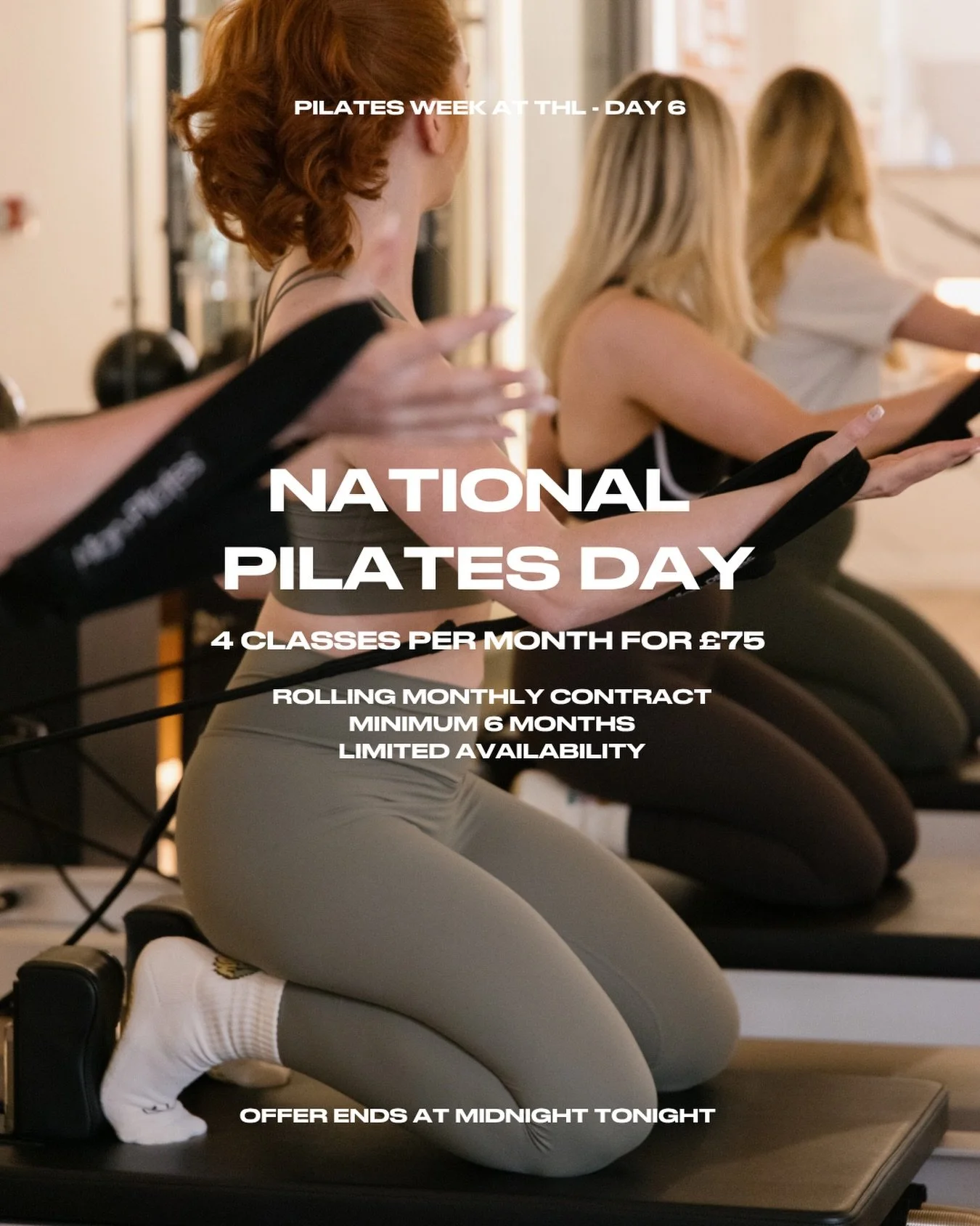 Happy National Pilates Day 🤍

We&rsquo;ve spent all week building up to this and today we&rsquo;re launching something extra special

THE NATIONAL PILATES DAY MEMBERSHIP
4 classes per month
&pound;75 per month
Rolling contract | 6 month minimum term