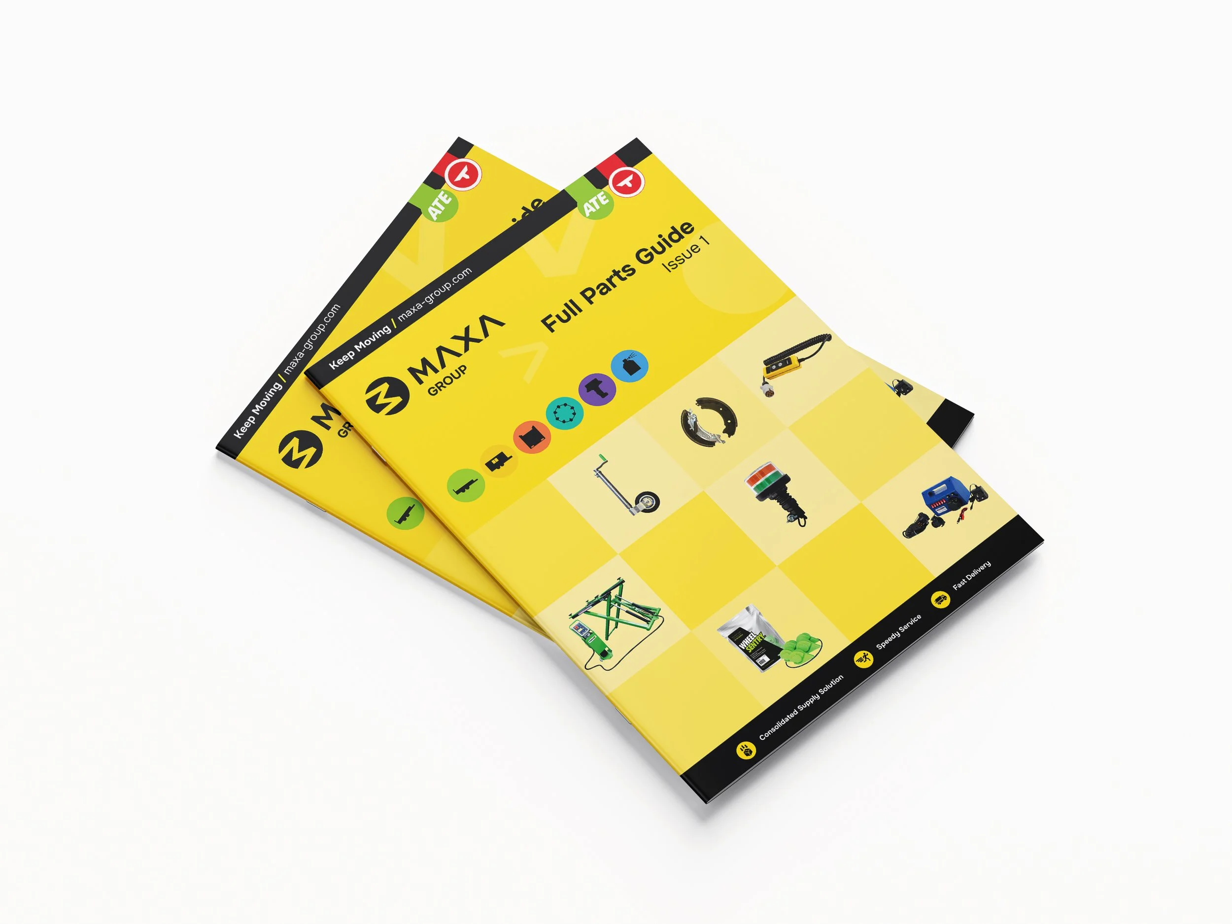 Cover design for the 'Full Parts Guide' catalogue