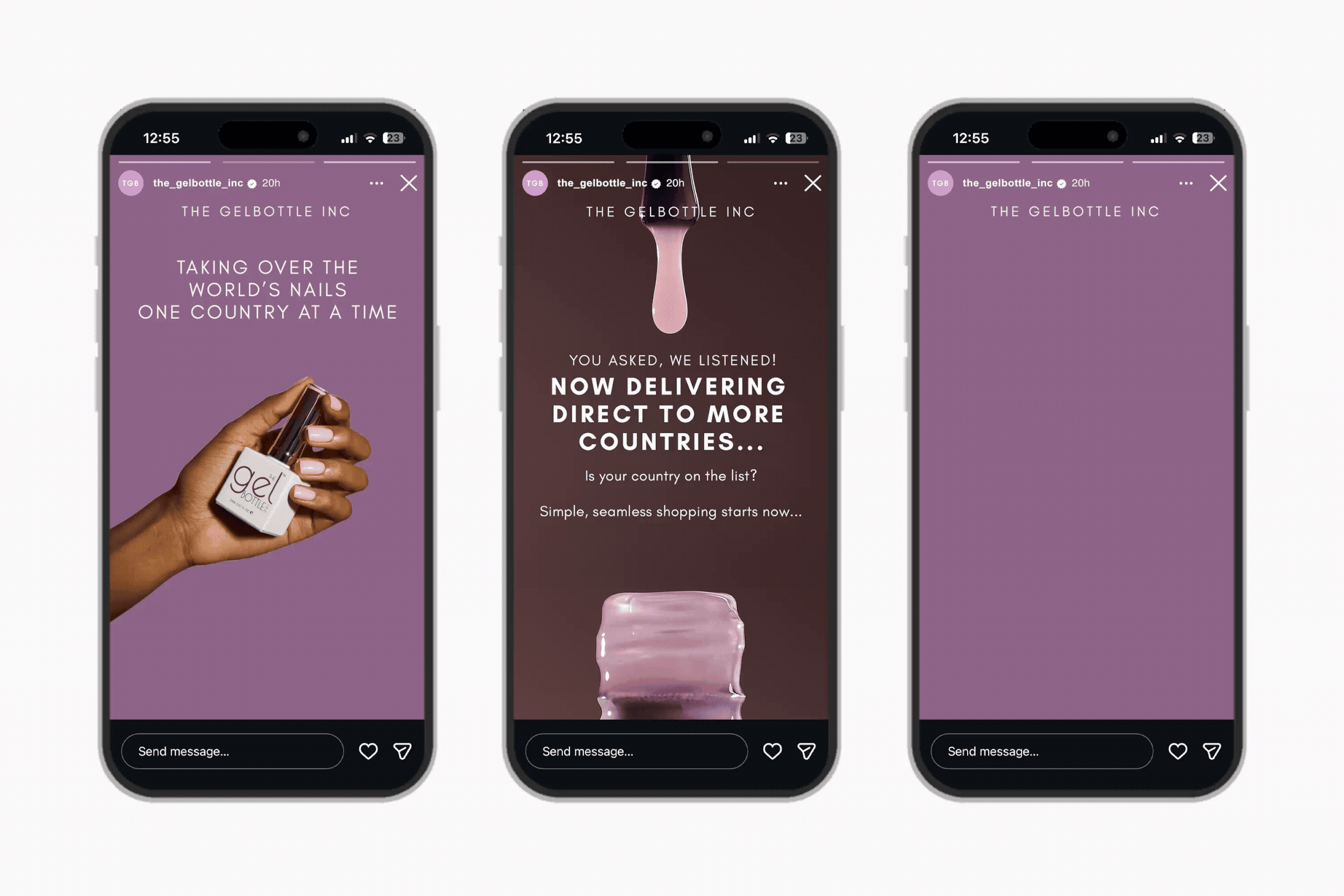 Instagram story design and animation for International launch