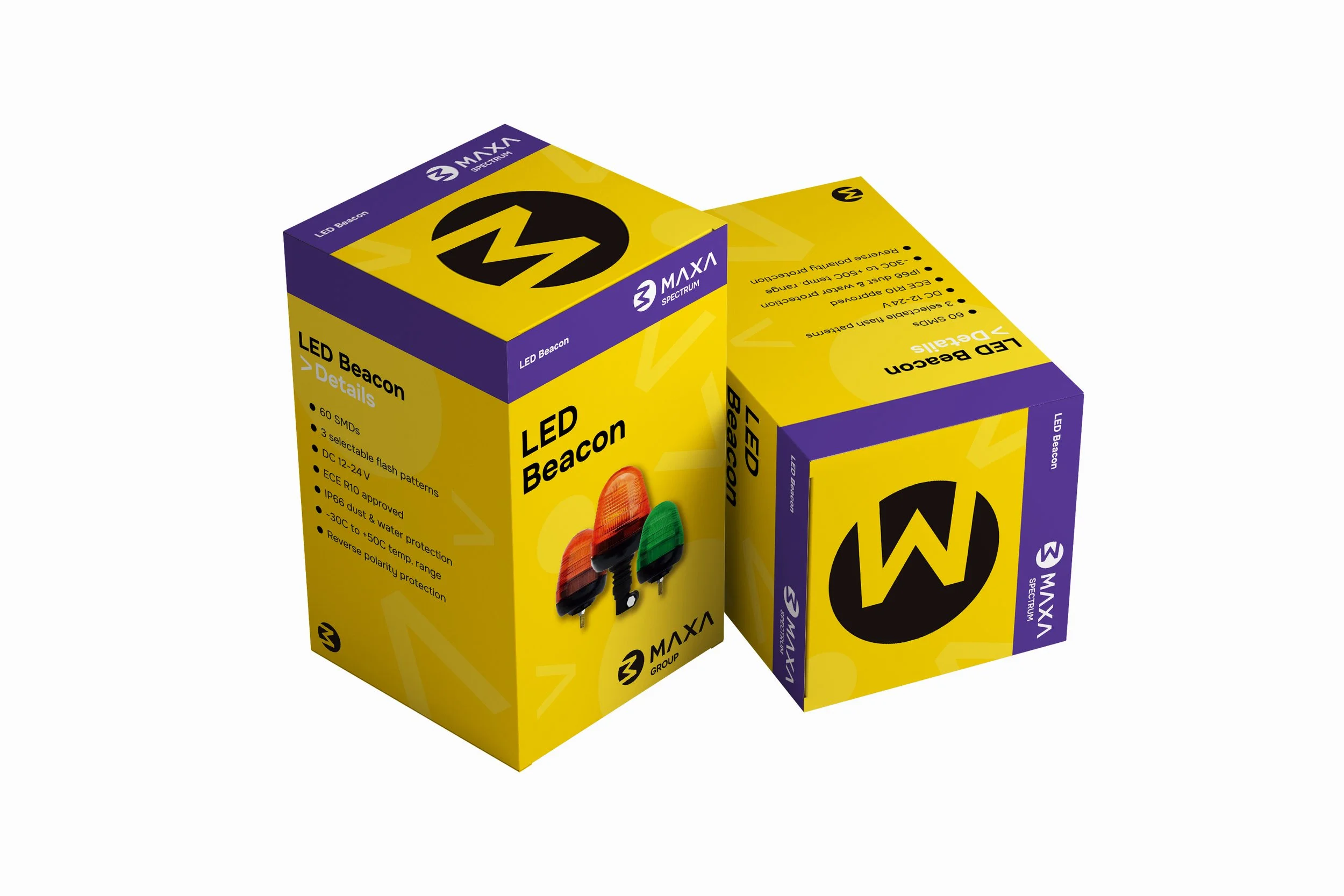 LED Beacon product packaging design using net template