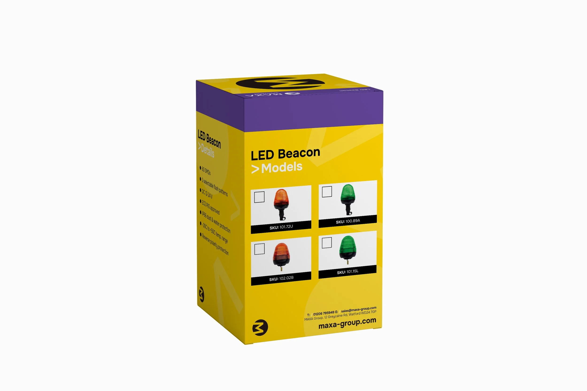 LED Beacon product packaging design using net template