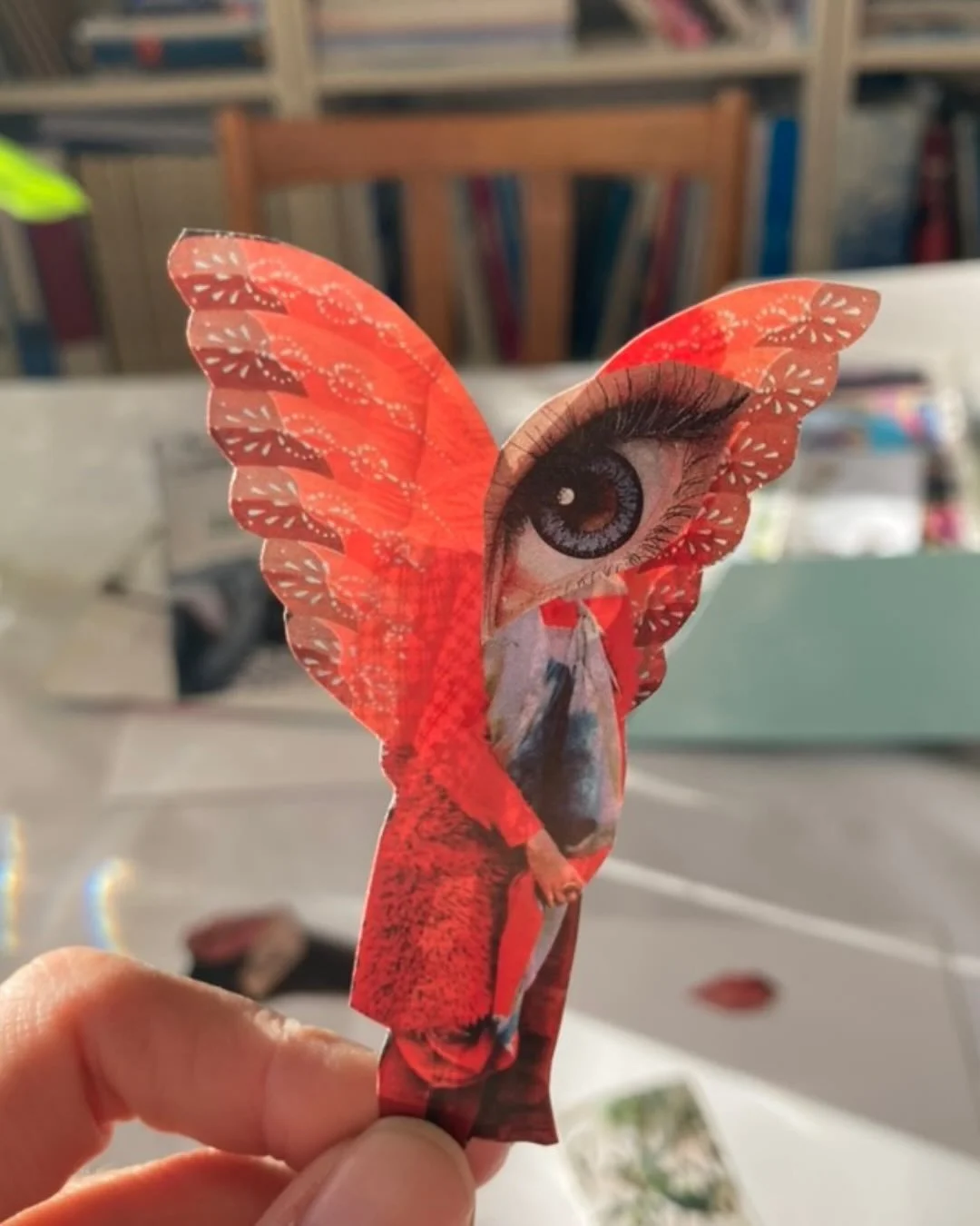 Some changes come in passion red. ❤️🦋
 La Mariposa - one of my favourites &mdash; and she&rsquo;s already found her home in more than one place. Ready to fly onto your wall too.

Original is sold, but you can have her as a print, in any desired cust