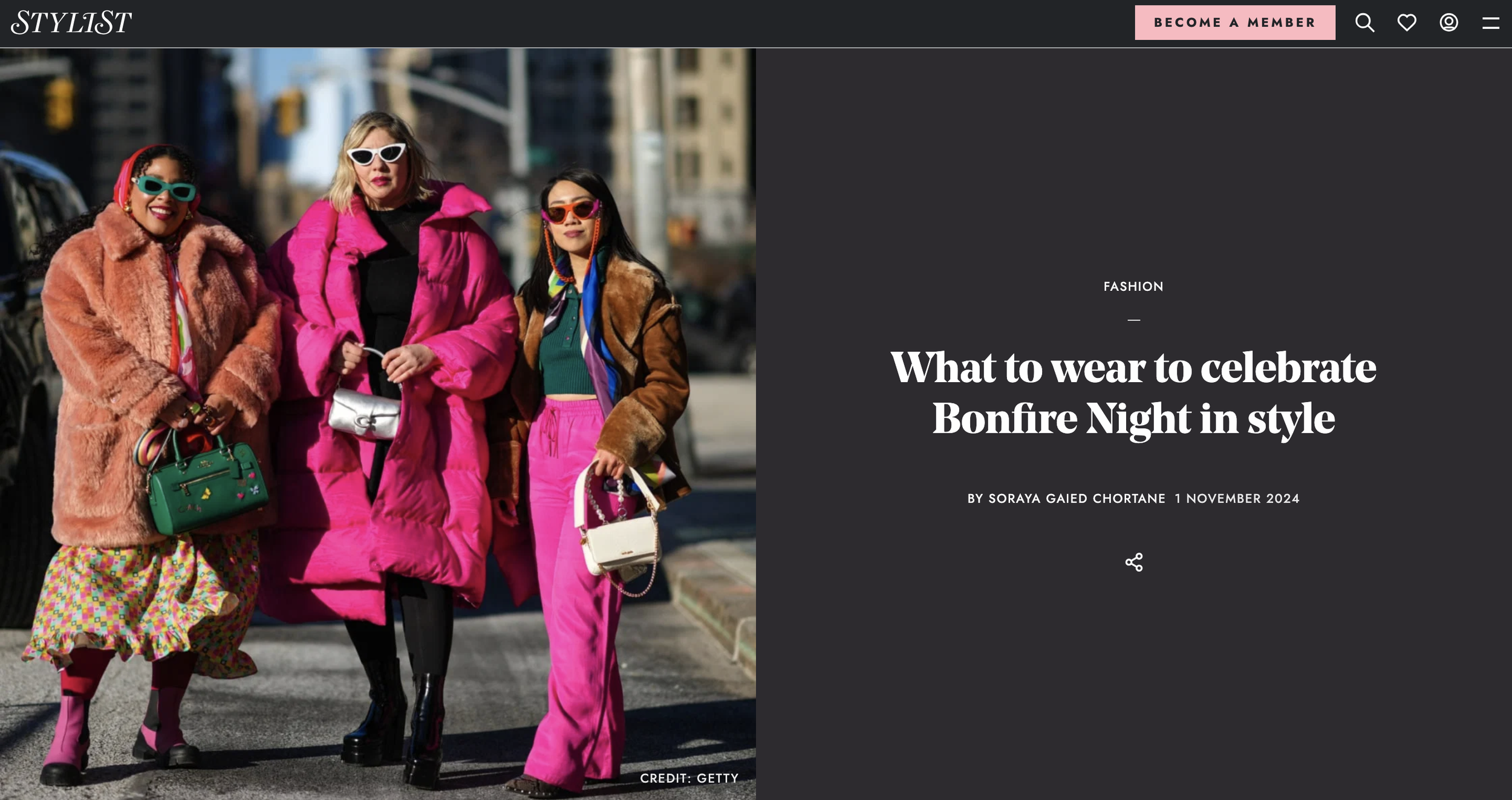 Stylist - What to wear to celebrate Bonfire Night in style