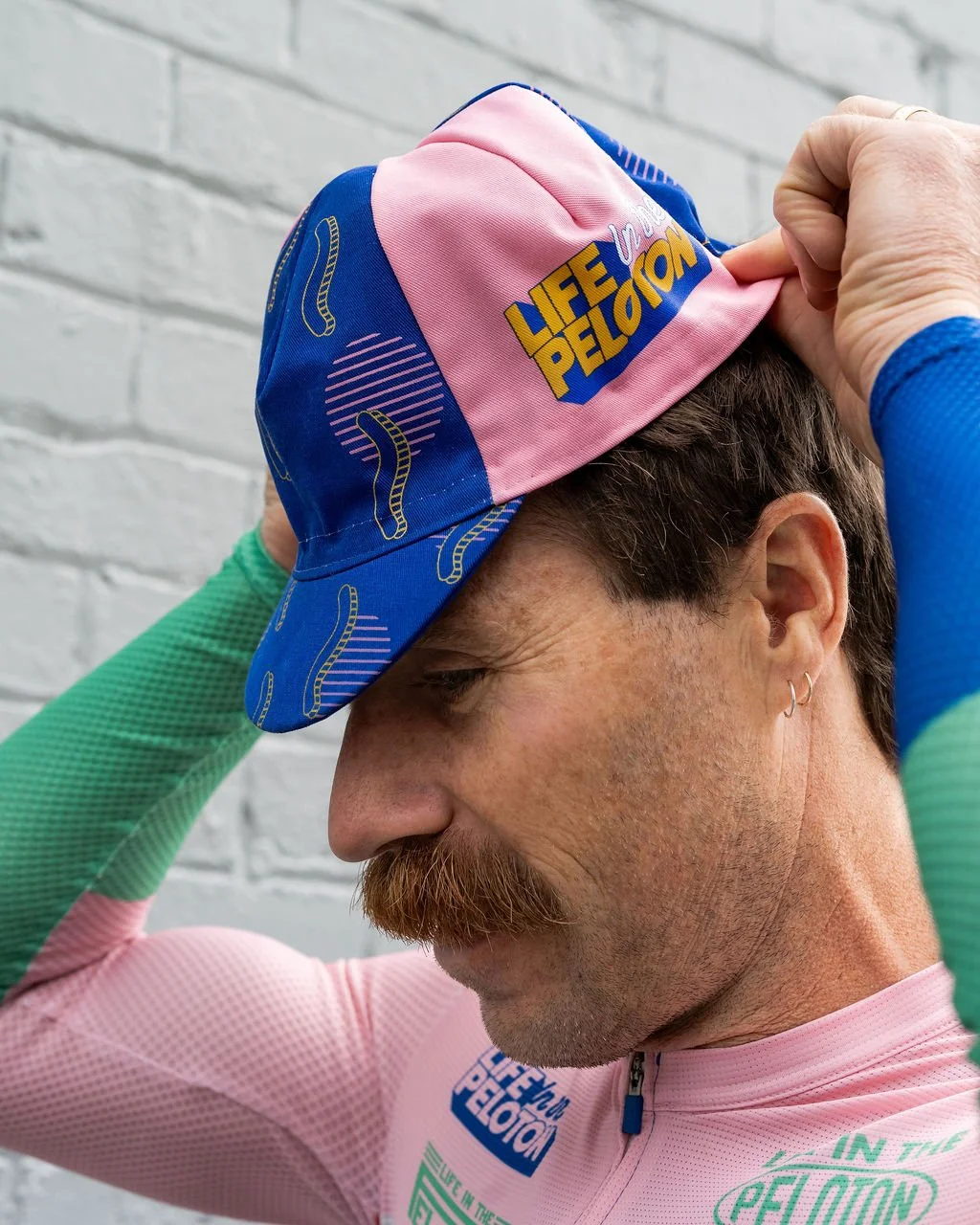 5. Dip the front of your head into the space where the brim (peak) meets the cap’s body.