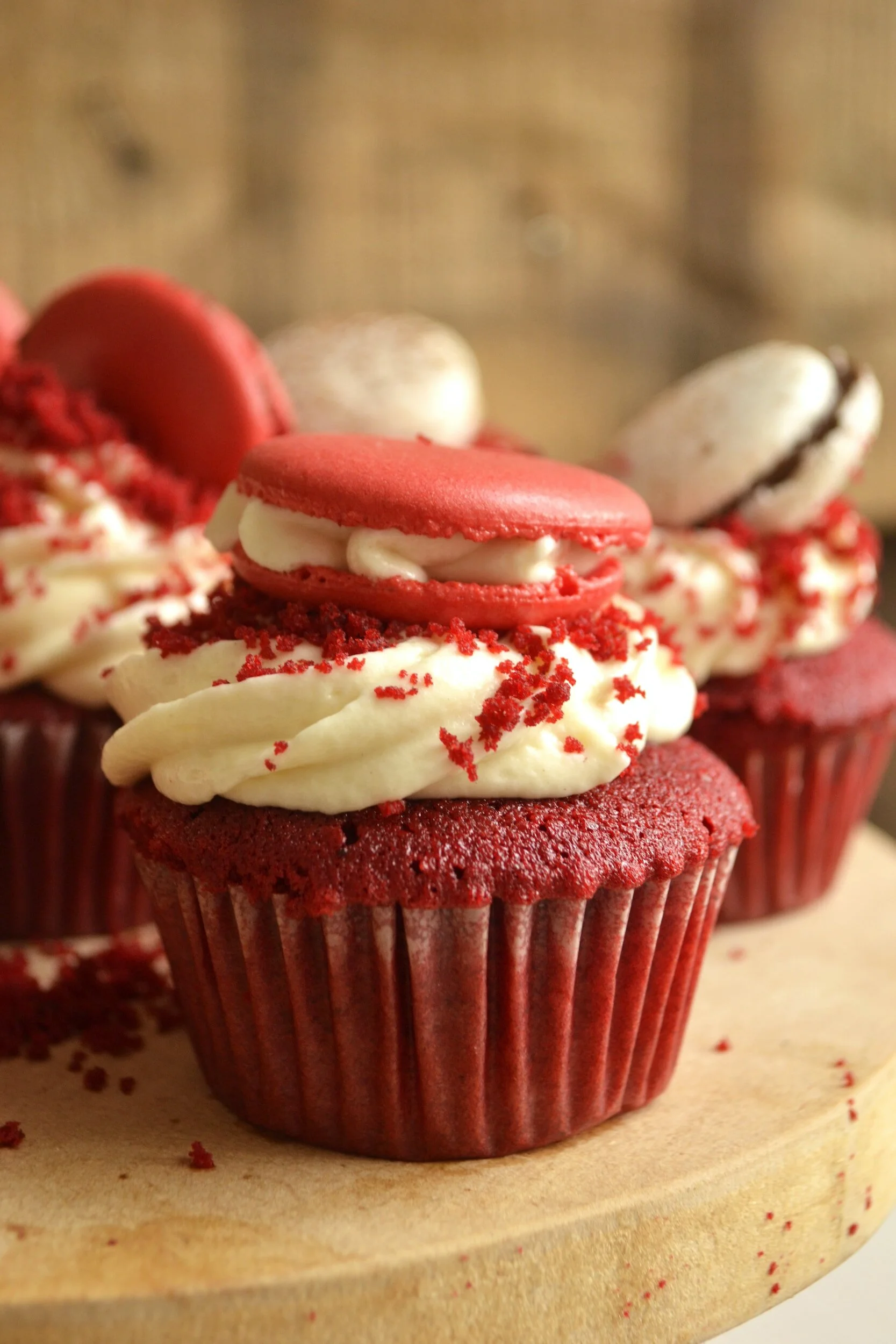 Silky Red Velvet with Cream Cheese Frosting Cupcakes