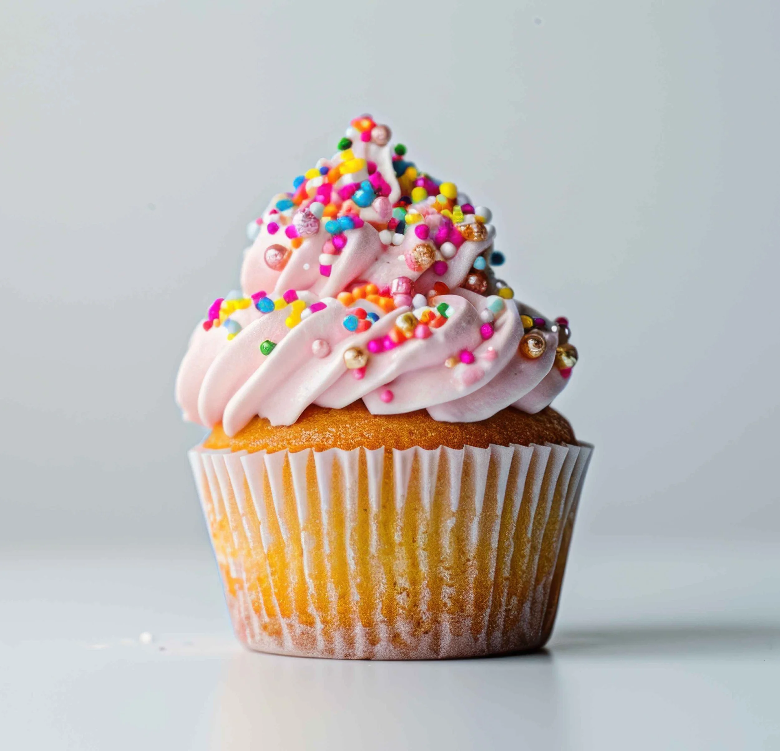 Golden Vanilla with Vanilla Cream Cheese Frosting Cupcakes