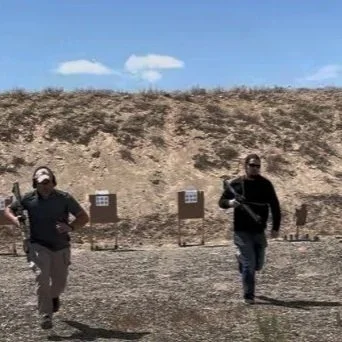 Participants conducting a dynamic carbine drill.