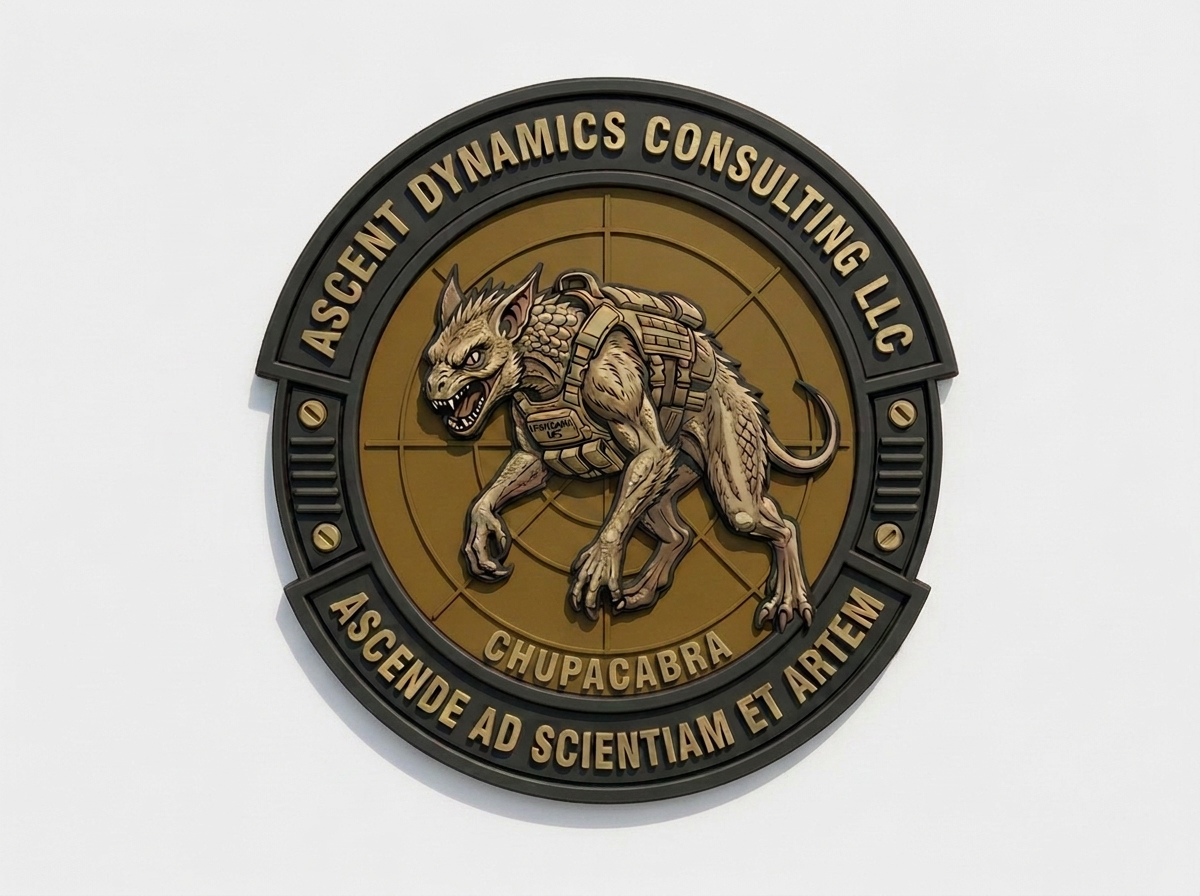 Chupacabra company sticker with plate carrier.