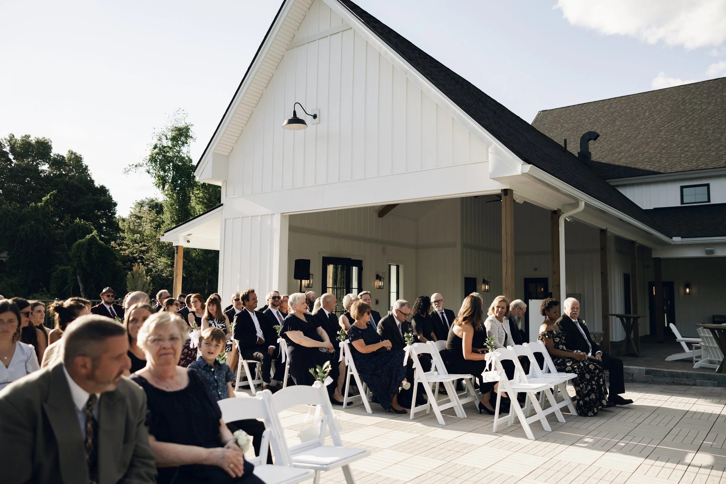 View of guests on Roof Top Deck ceremony from the front right seating. 