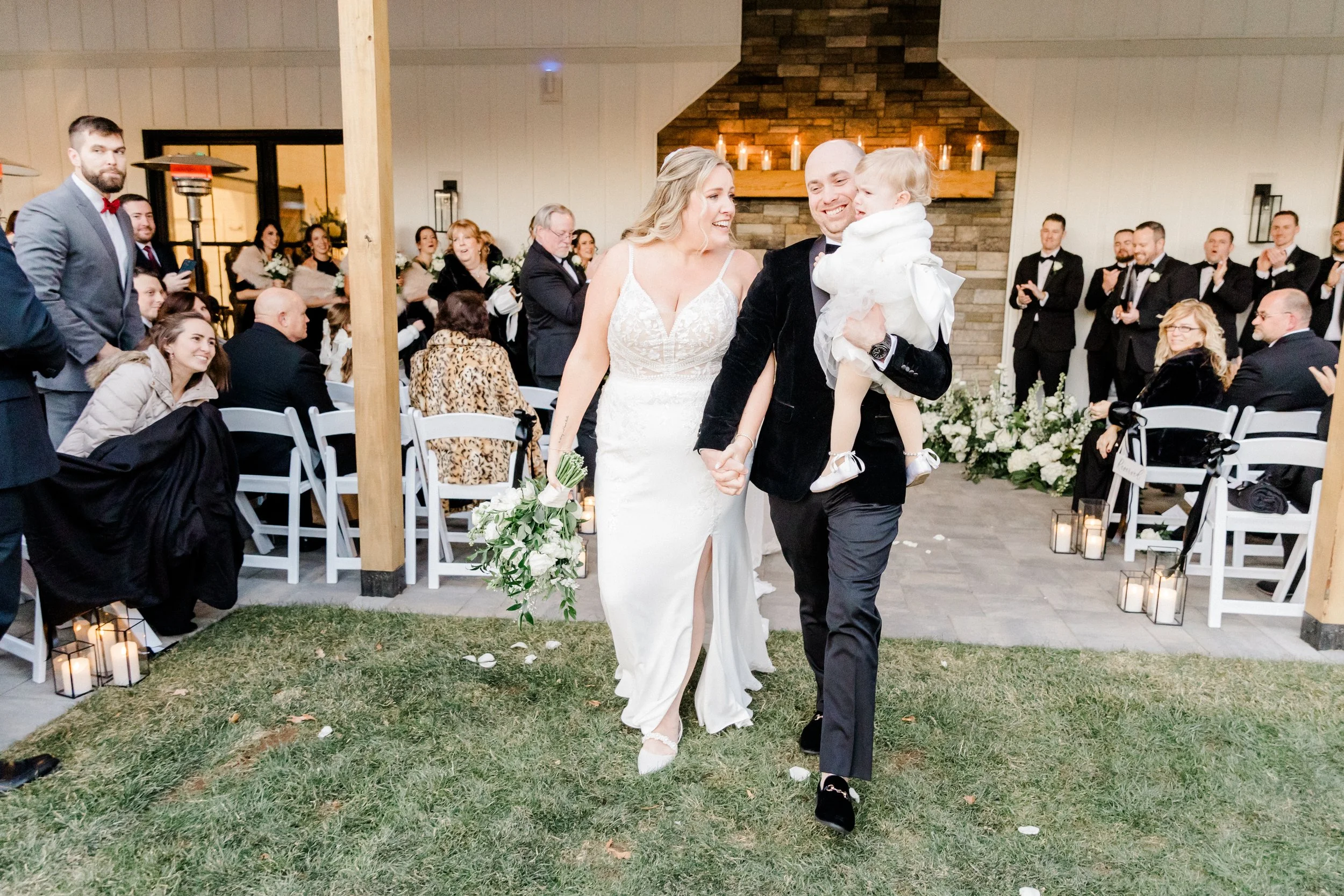 End of ceremony under the Long Covered Porch. 