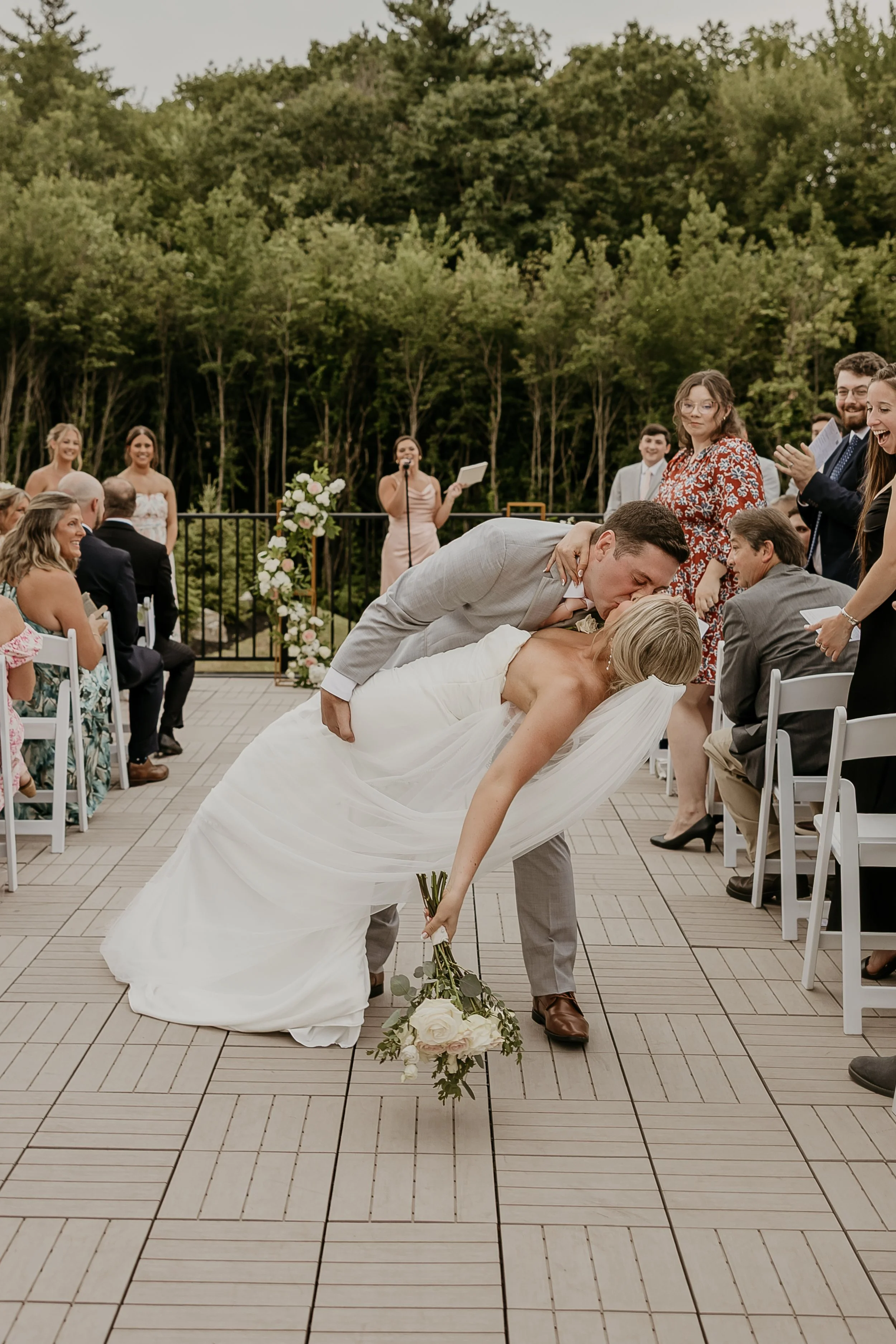 End of wedding ceremony located on Roof Top Deck.