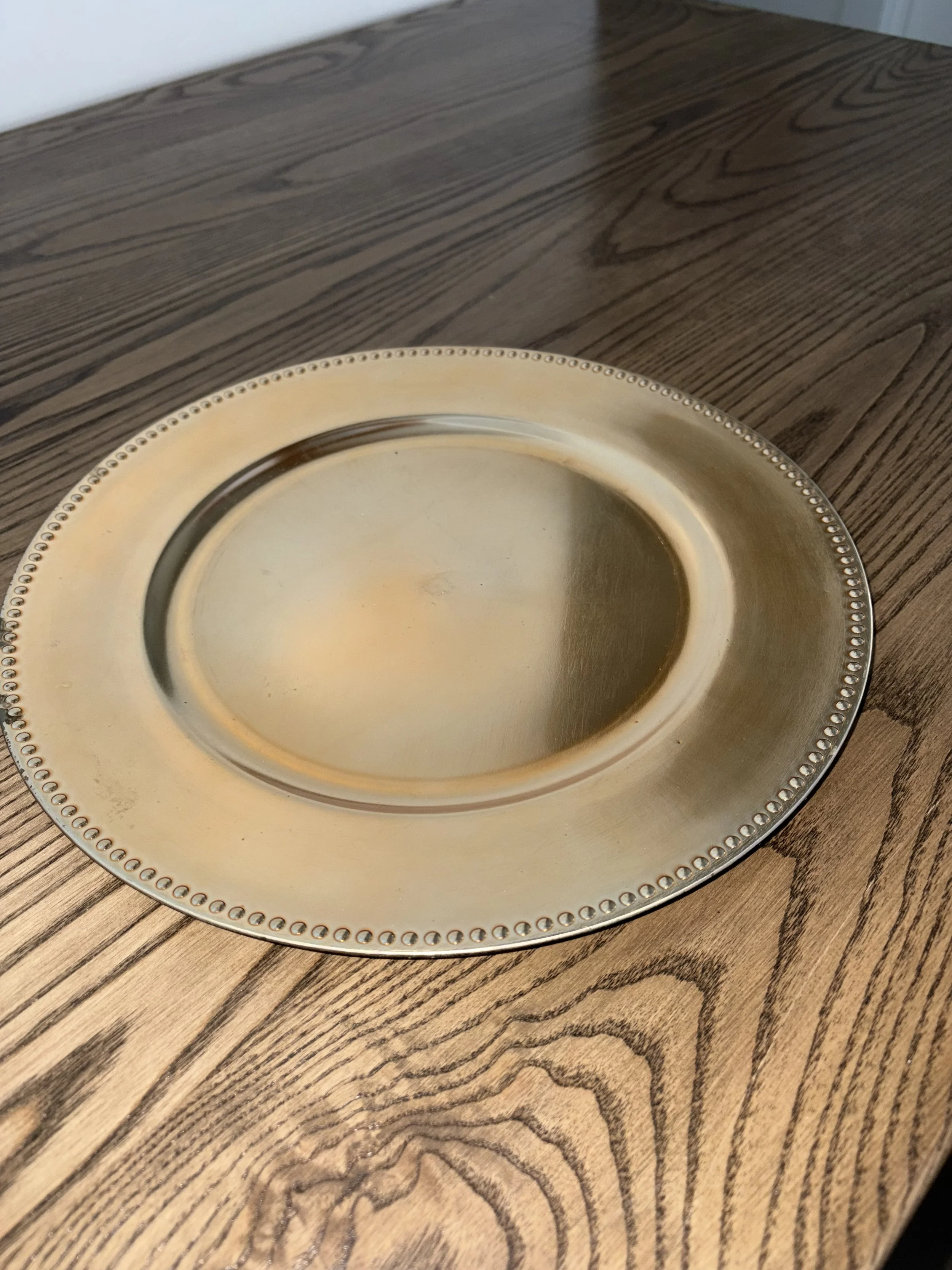 Gold Beaded Acrylic Chargers