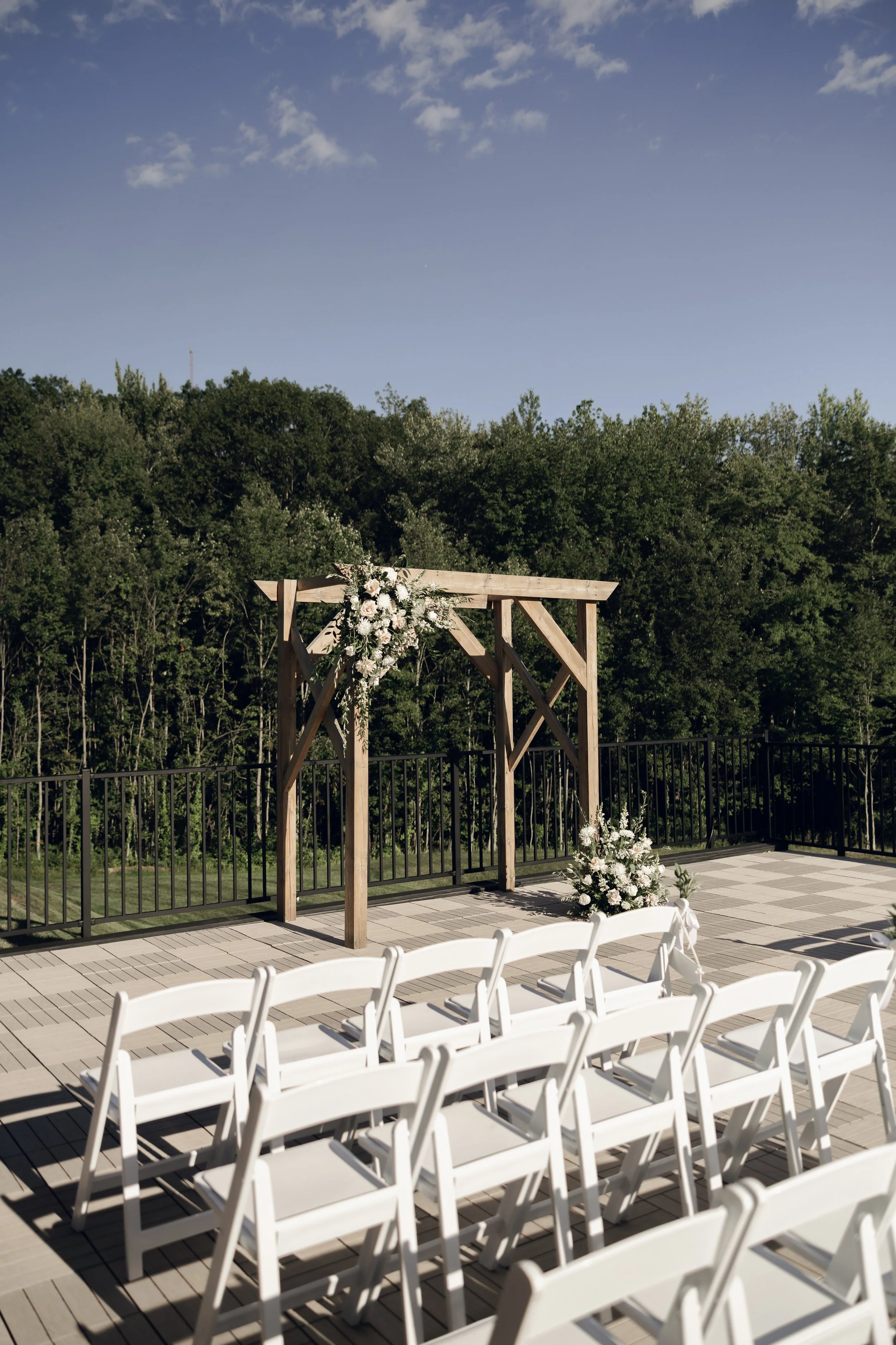 Wedding ceremony located on Roof Top Deck.