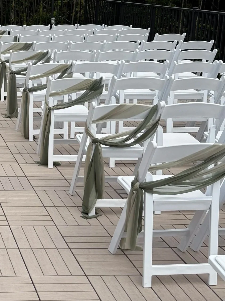 2-Tone Sage Chiffon Ceremony Chair Ties