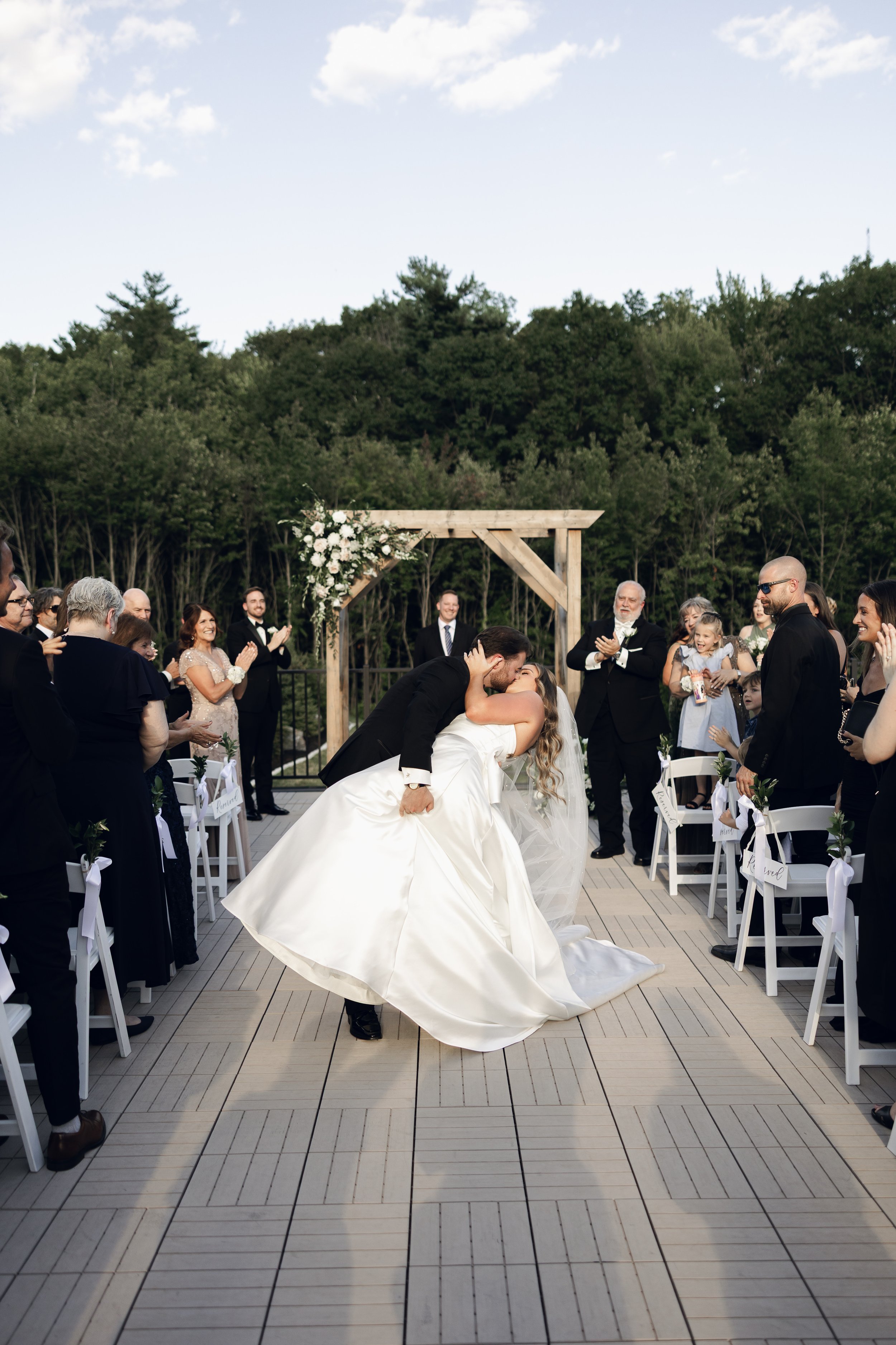 End of wedding ceremony located on Roof Top Deck.