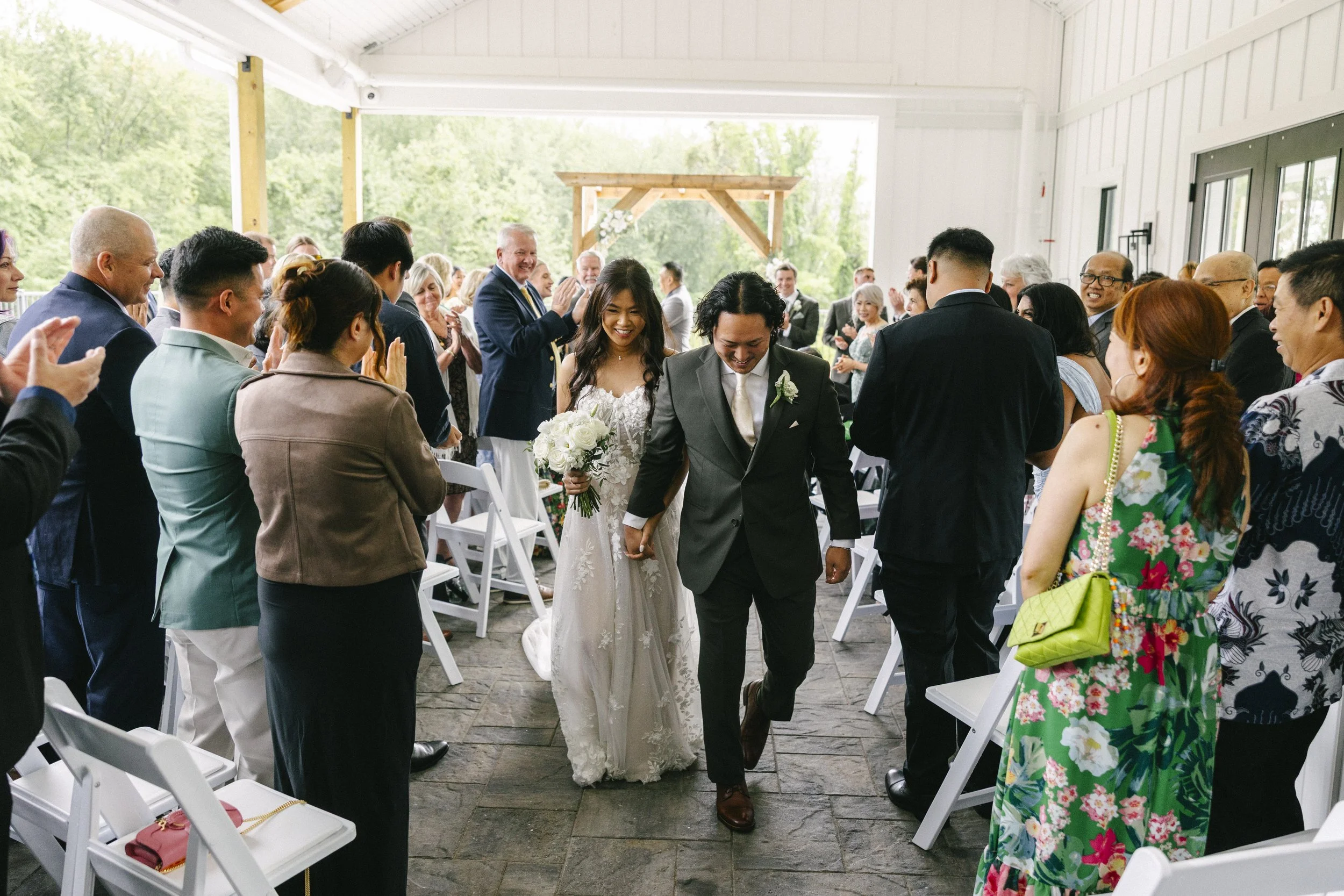 End of wedding ceremony located under the Covered Breezeway. 