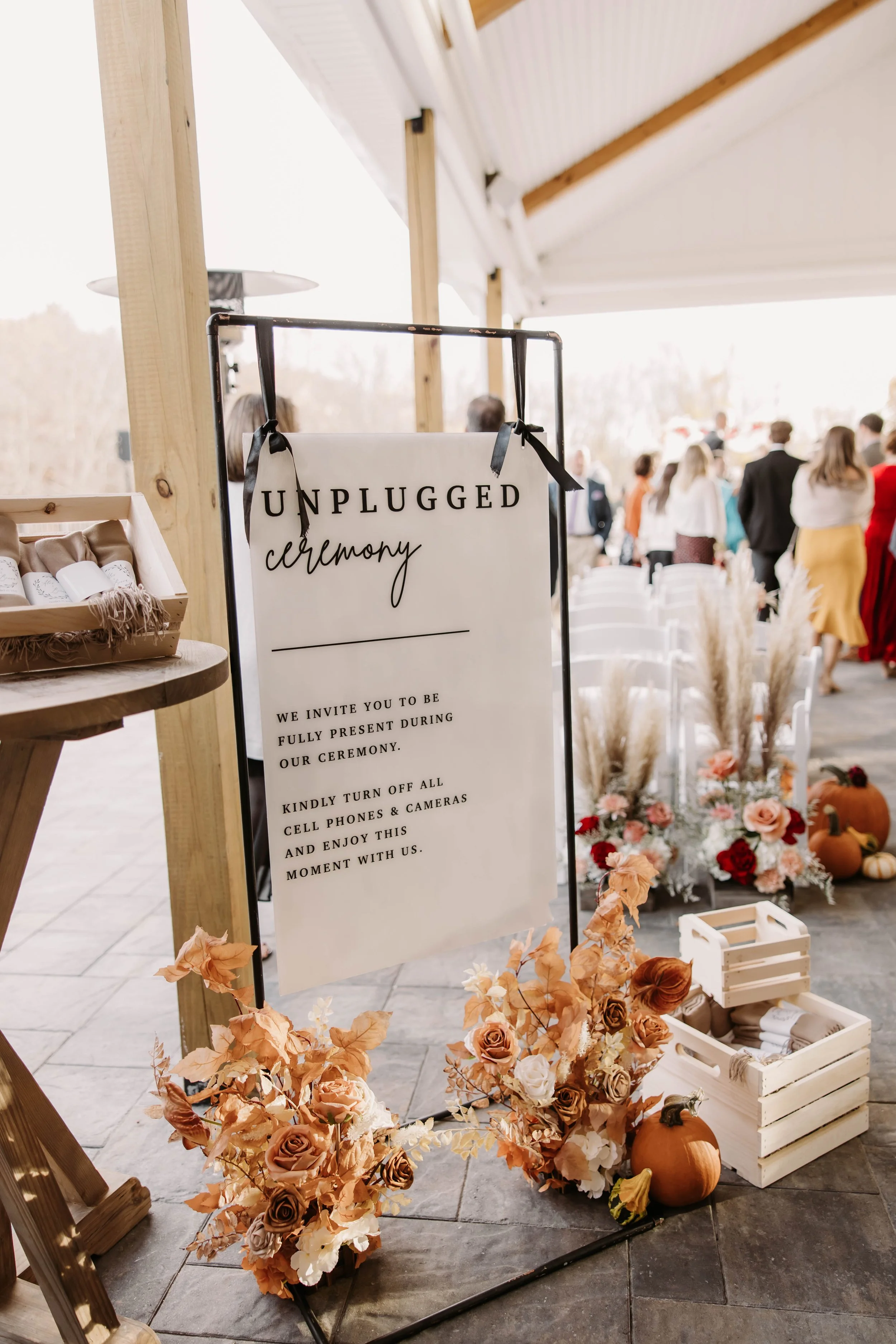 “Unplugged Ceremony” sign from SBC for ceremony. 