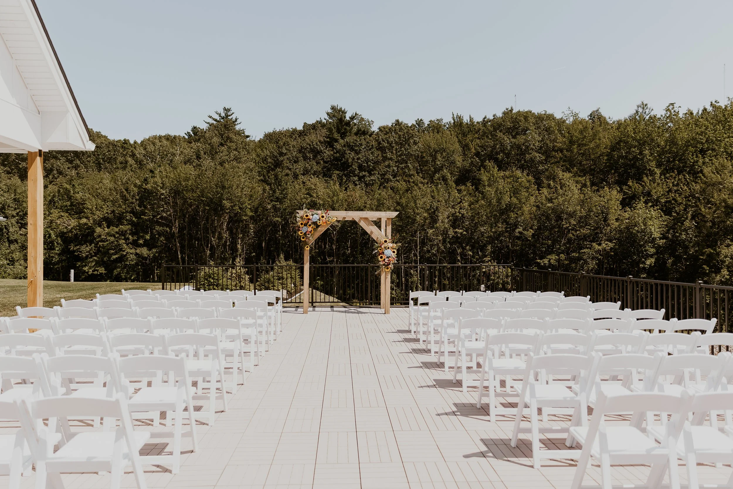 Wedding ceremony located on the Roof Top Deck. Pre-ceremony before guests are seated. 