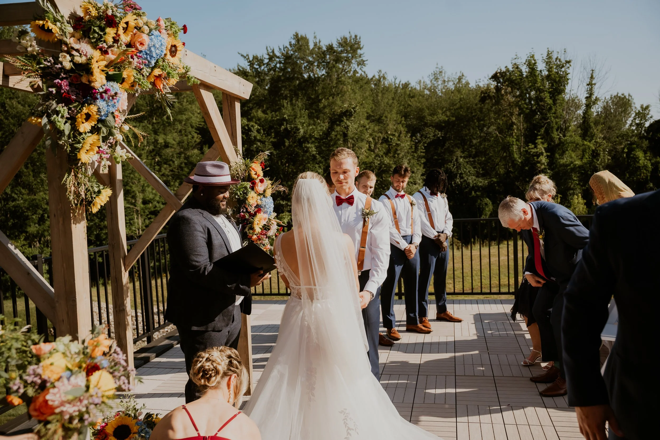 Wedding ceremony located on the rooftop deck.