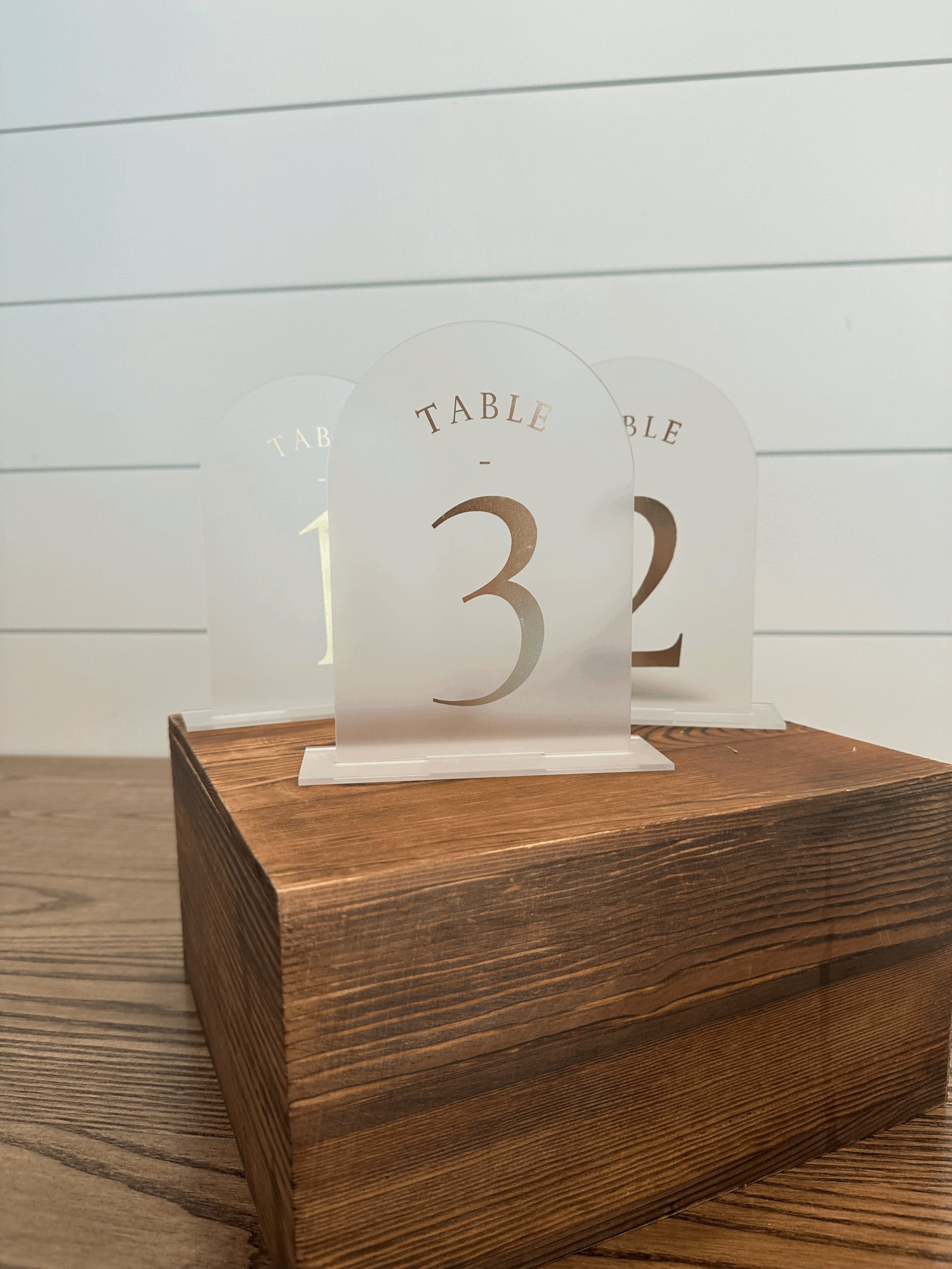 Flat Gold Frosted Acrylic Arch Table Numbers