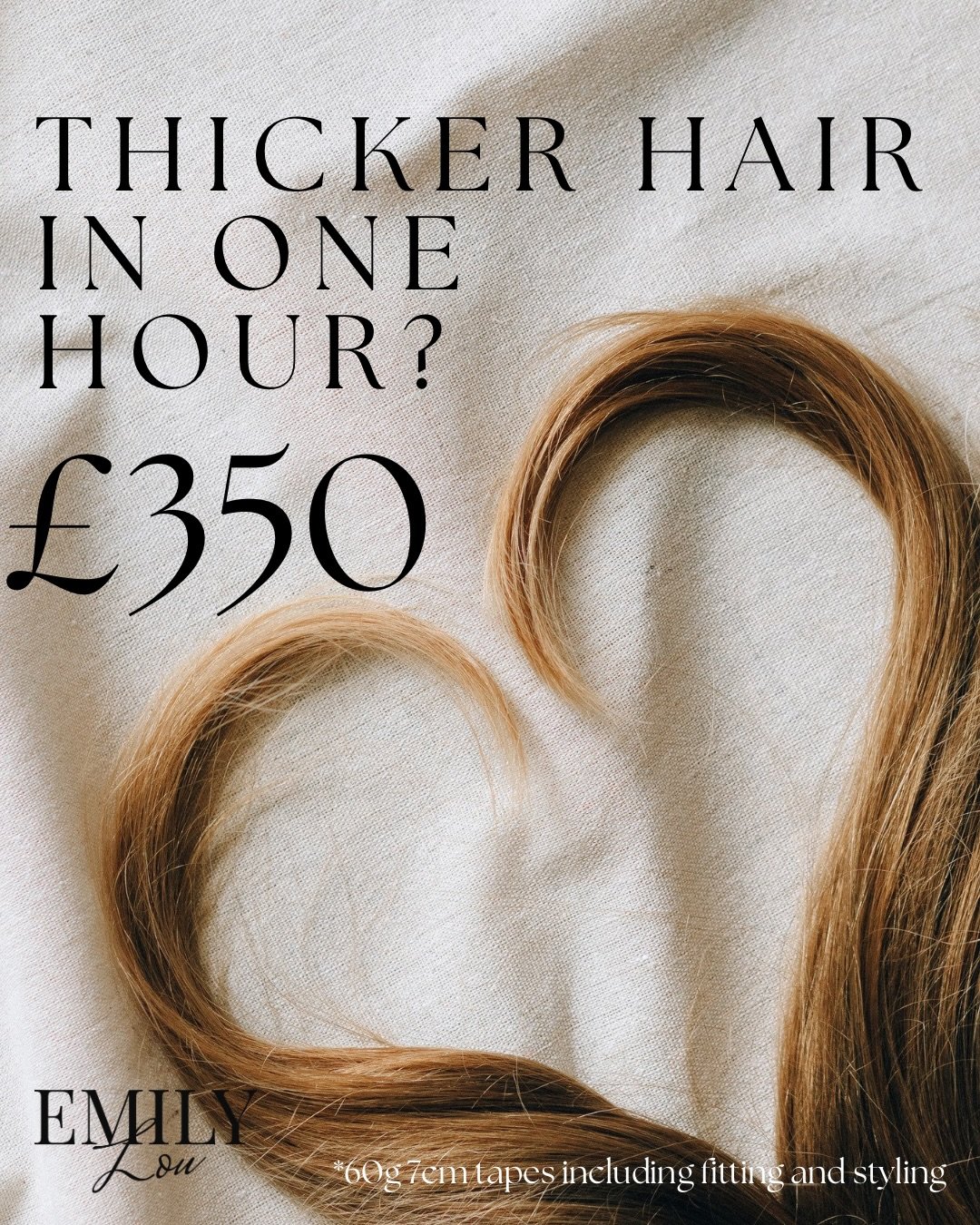 Start 2026 with the hair you dream of. 

BRAND NEW to the UK and coming to Emily Lou hair is a 7cm tape that gives you added volume and thickness. 

6 tape pieces placed throughout your hair to give you the hair density you dream of. 

If you dream o