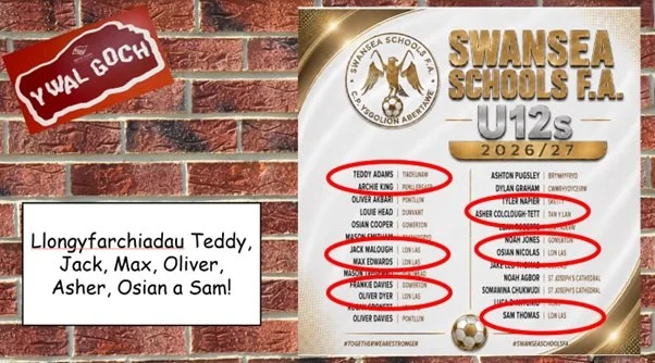 Pob dymuniad da i chi fechgyn ar gyfer y tymor!

Good luck to all representing Swansea schools football teams! We look forward to hearing about your season!

⚽⚽⚽