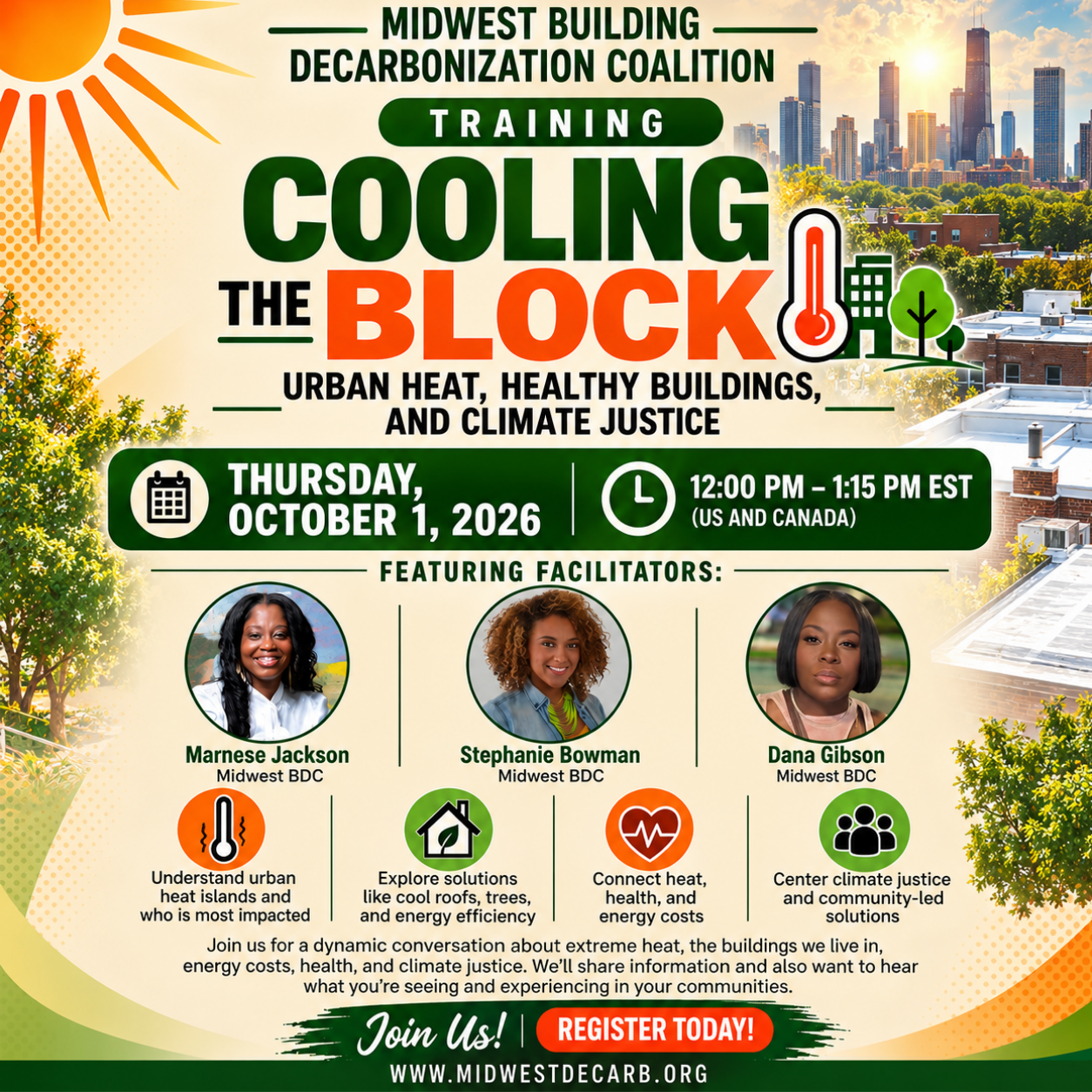  Midwest BDC Training: Cooling the Block, Powering Justice Training | Where Urban Heat, Healthy Buildings, and Climate Justice Meet