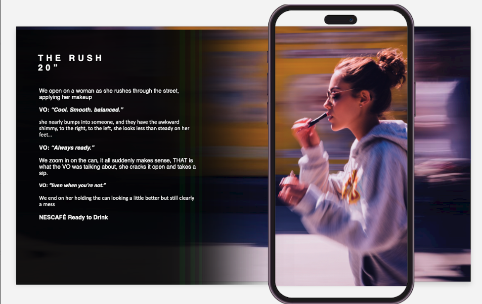 Nescafé read-to-drink launch TVC script.