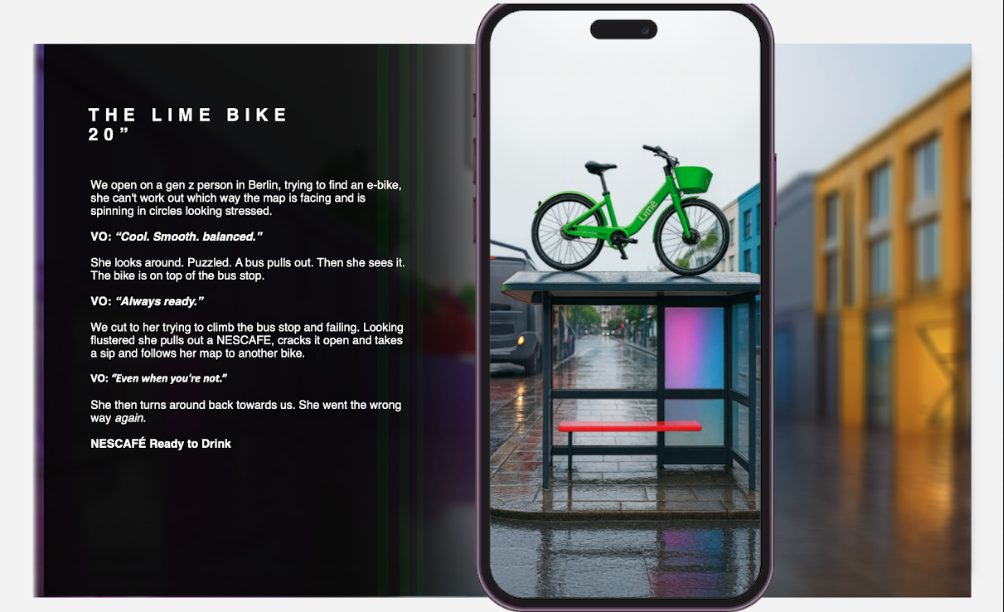 Nescafé read-to-drink launch TVC script.