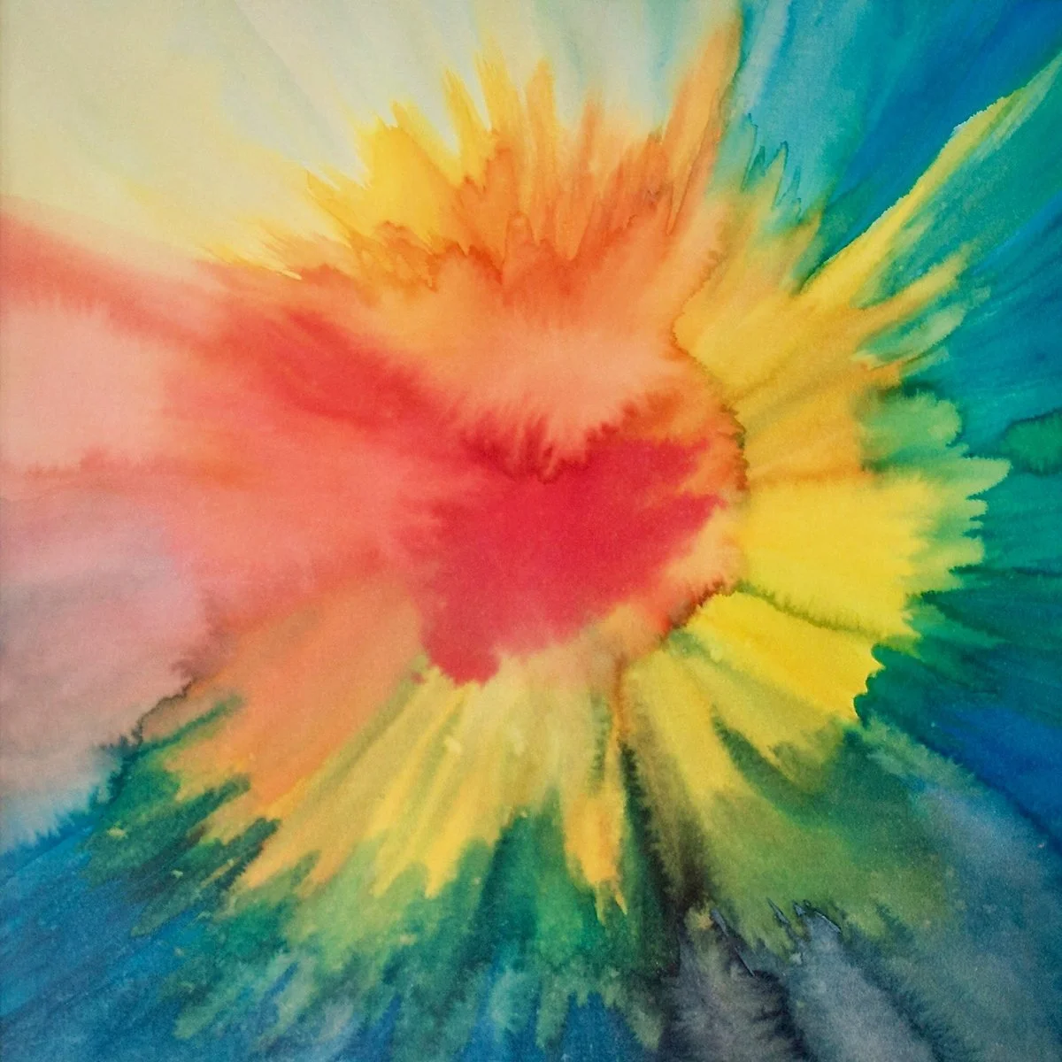 Coup De Foudre – Ecoline, Softpastel – Metallic print met diasec afwerking – 15 x 15 cm