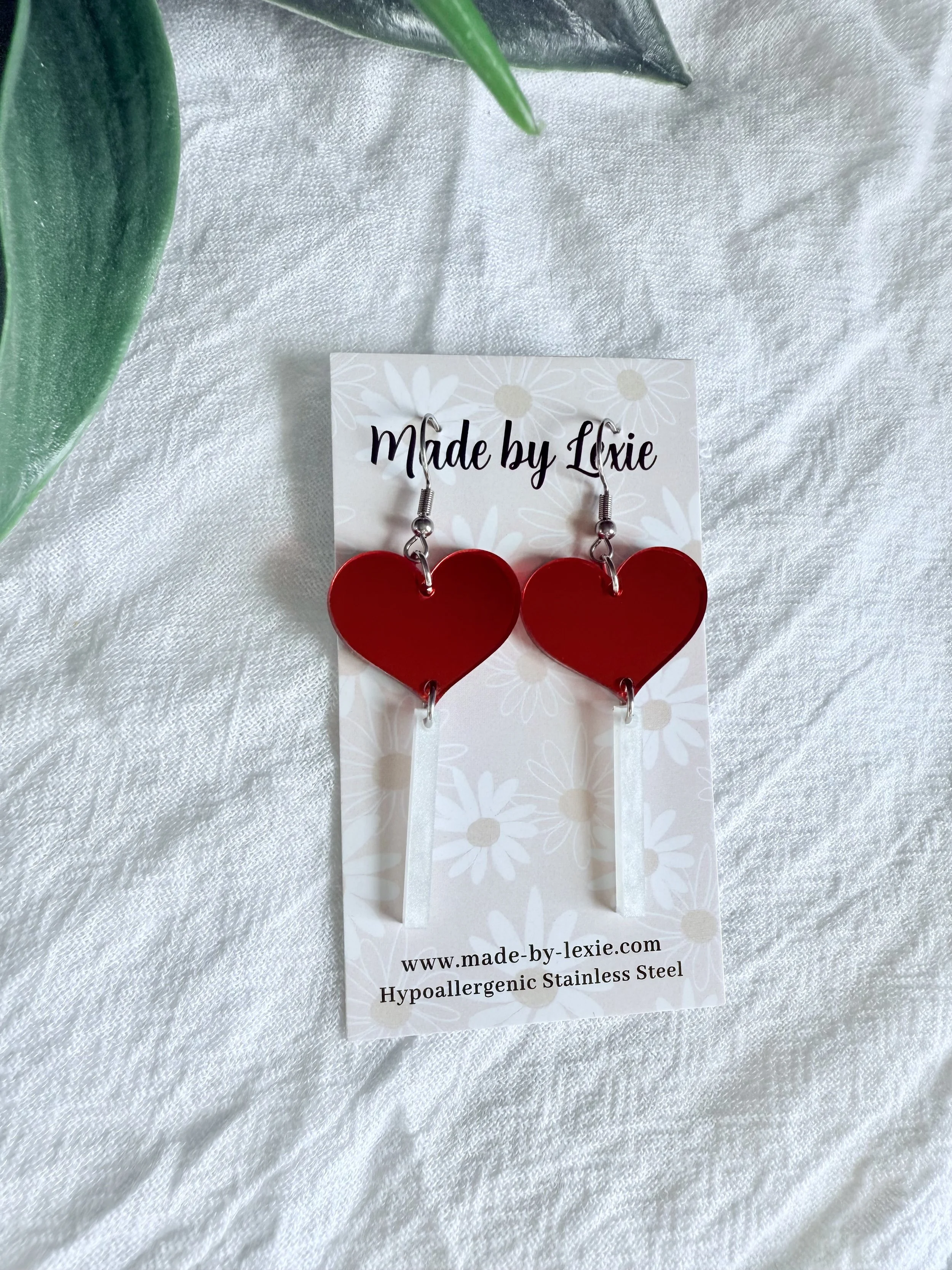 Red Heart Lollipop Earrings