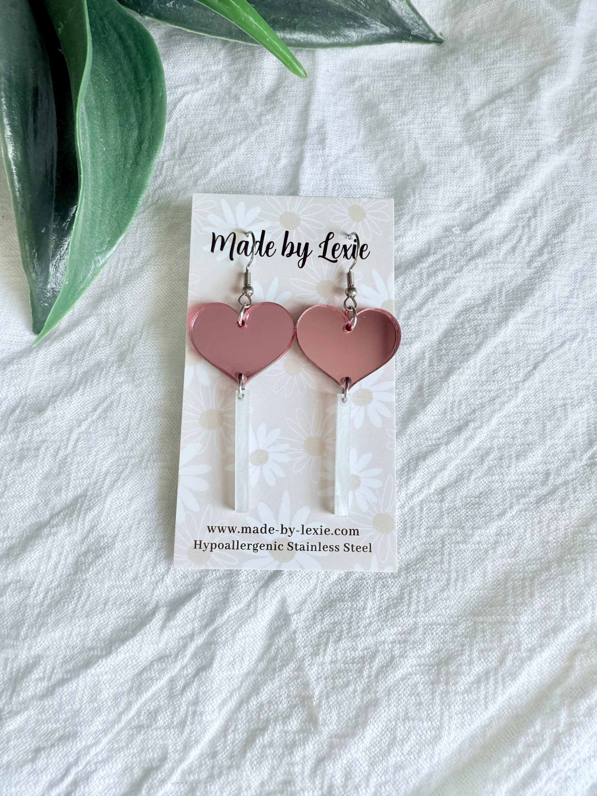 Pink Heart Lollipop Earrings