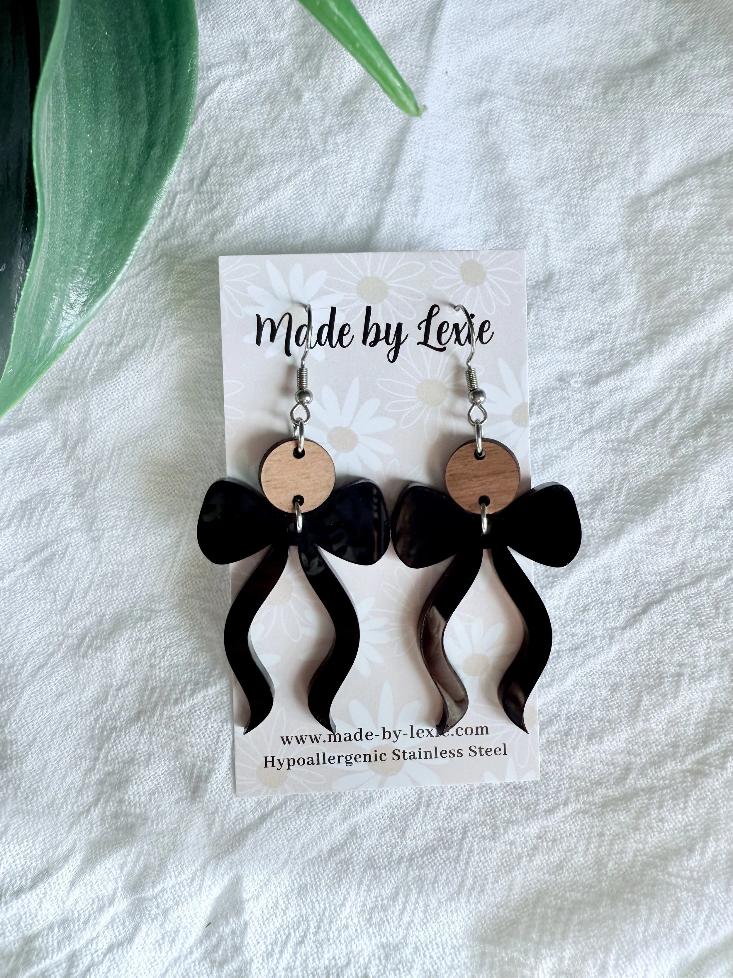 Black Bow Earrings
