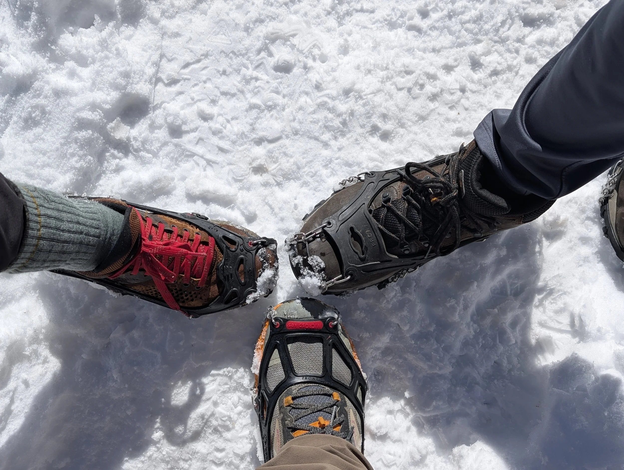  Spikes were helpful on the final push to the top 