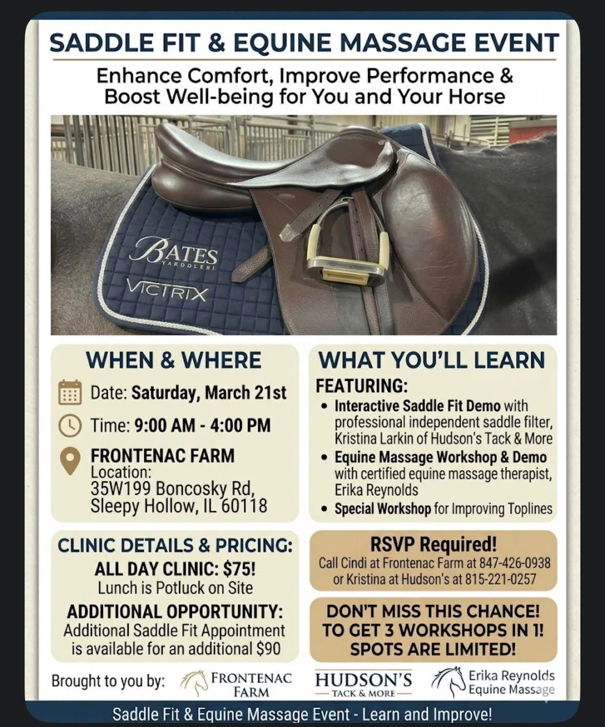 Saddle Fit and Equine Massage Event