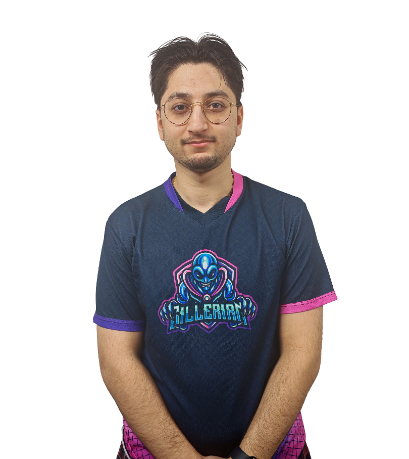 A character with gray spiky hair, sunglasses, and a leather jacket, posing confidently with a hand near his face.