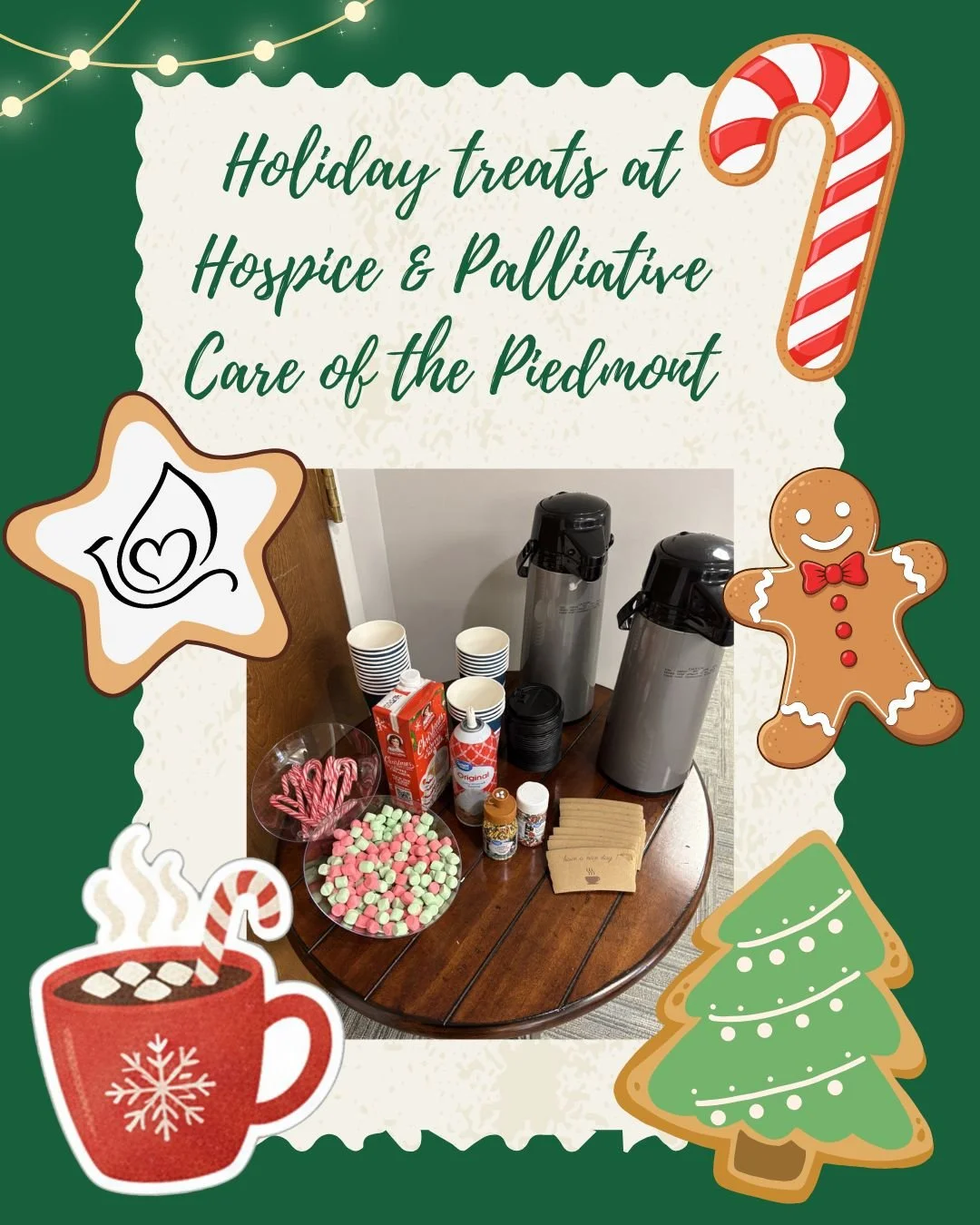 It has definitely been a sweet week here at Hospice &amp; Palliative Care of the Piedmont!😋🍭 On Tuesday our staff hosted a cookie swap, and yesterday they enjoyed a hot chocolate bar. We love spreading holiday cheer and celebrating the Christmas se
