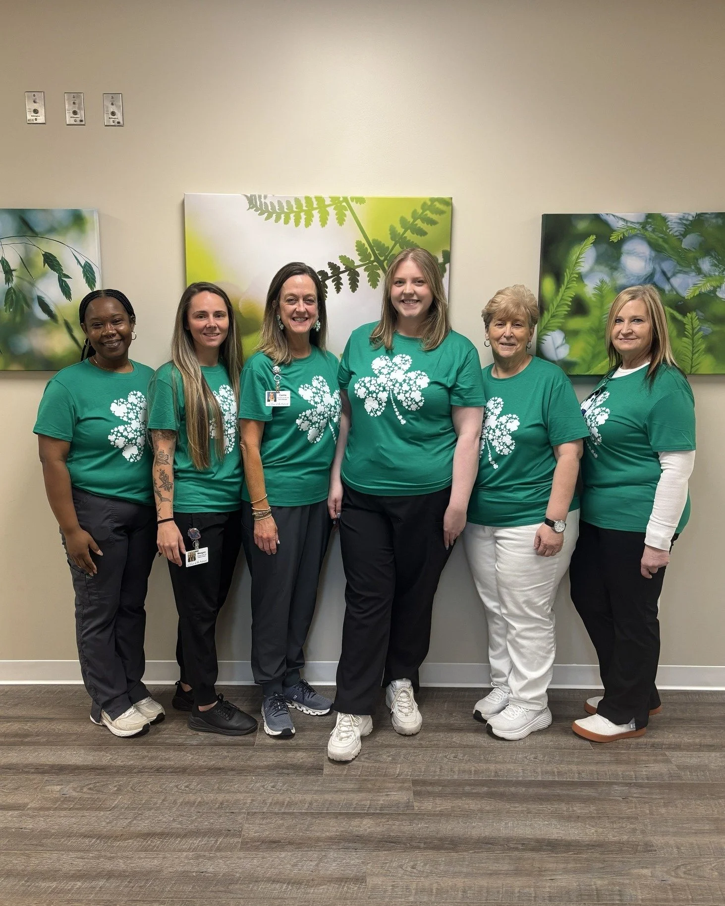 Our team looks good in green 😉☘ Happy St. Patrick's Day from Hospice &amp; Palliative Care of the Piedmont! ☘ 🌈💚

Blair, Leigh Anne and Mikayla shared some St. Patrick's Day goodies with our staff during our monthly leadership meeting yesterday. W
