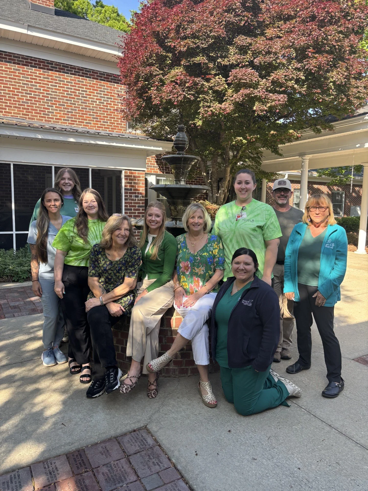 Green is the official color of dwarfism awareness, and our team dressed up to show their support for a coworker and her family today 💚 We are so grateful for all our people here at Hospice &amp; Palliative Care of the Piedmont; our community is the 